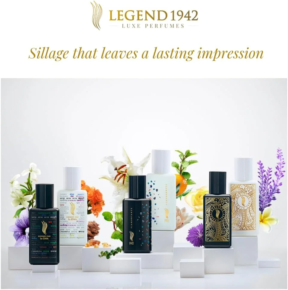 عطر لجند 1942 لاکچری از آمیتاب باچان | عطر مایع ماندگار هریتیج بلک برای مردان و زنان | ادکلن - رایحه چوبی | هدیه برای زن و شوهر | ملزومات روزمره | 30 میلی لیتر