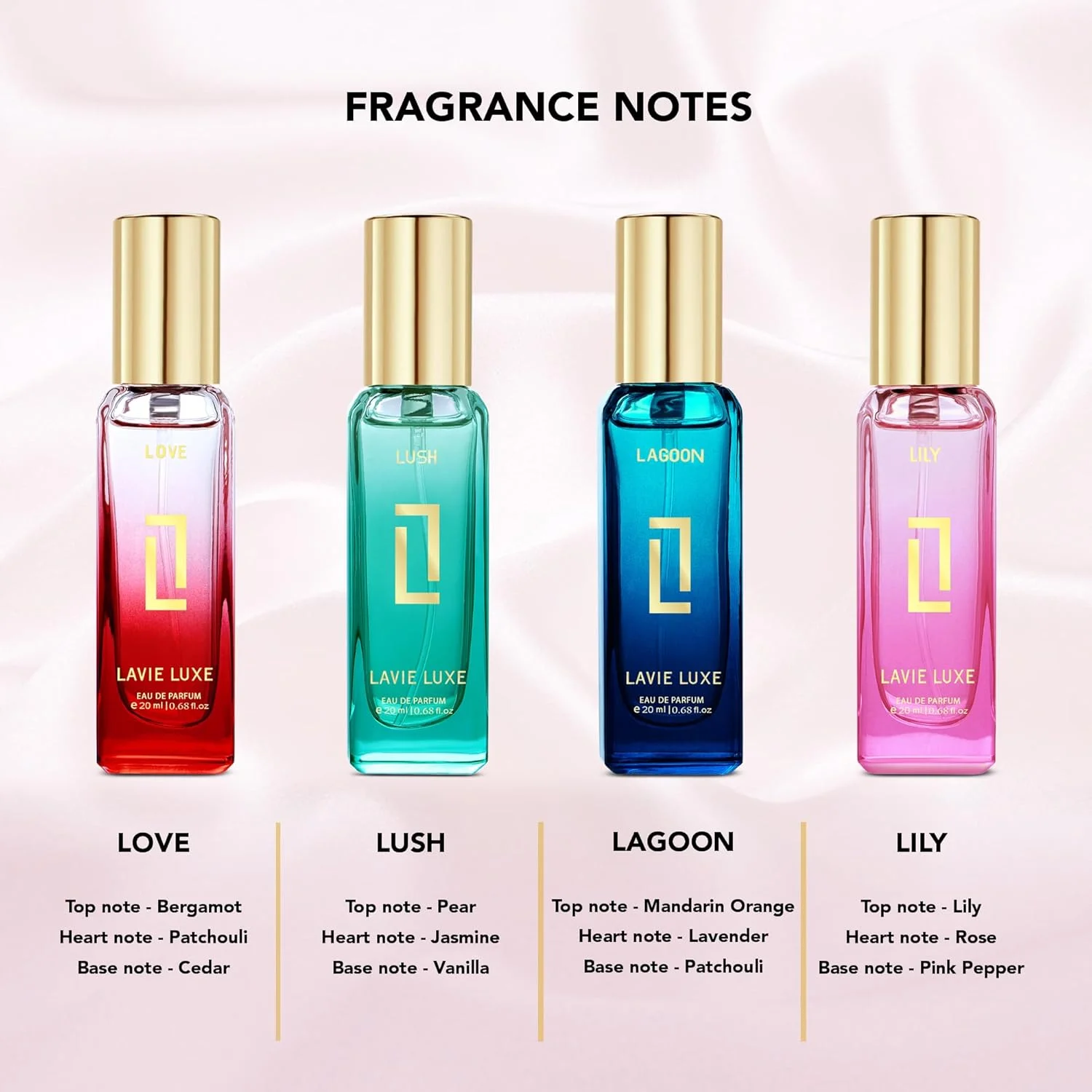 ست هدیه ادو پرفیوم زنانه لوکس Lavie Luxe، قابل حمل، 80 میلی لیتر | عطر زنانه با رایحه های گل سوسن، شیرین، نارنگی ماندارین و ترنج ست هدیه ادو پرفیوم زنانه لوکس Lavie Luxe، قابل حمل، 80 میلی لیتر | عطر زنانه با رایحه های گل سوسن، شیرین، نارنگی ماندارین و ترنج