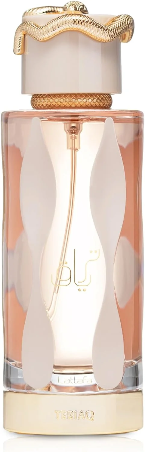 تریاق لطافه عطری زنانه و مردانه است. این یک عطر جدید است. تریاق در سال 2024 عرضه شد. سازنده این عطر کوئنتین بیش است. نت های ابتدایی فلفل صورتی، کارامل، بادام تلخ و زردآلو هستند. نت های میانی عسل، گل های سفید، ریواس و رز هستند. نت های پایه وانیل، چرم، لابدانیوم، مشک و وتیور هستند.