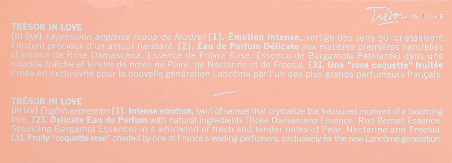LANCOME PARIS Tresor In Love - عطر زنانه - ادو پرفیوم، 75 میلی لیتر