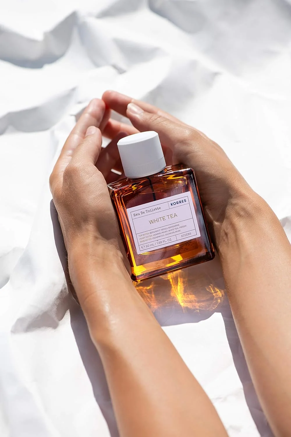 ادکلن زنانه چای سفید کوررس، رایحه گلی و تازه با عطر یاس ظریف، وگان، 50 میلی لیتر