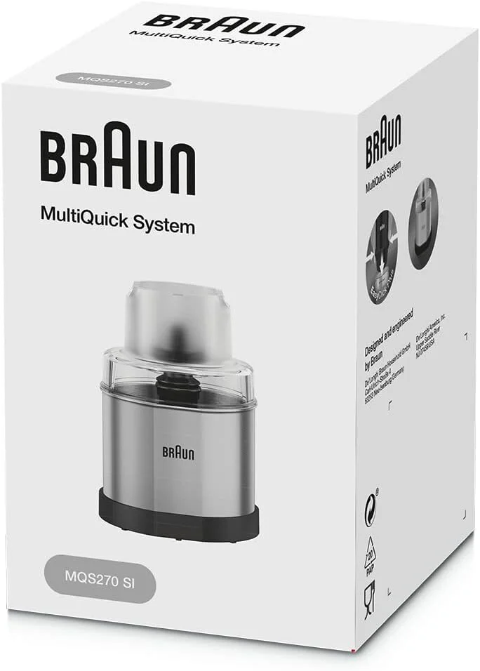 آسیاب قهوه و ادویه چندکاره براون مدل MQS270SI، ظرفیت 1.5 پیمانه، اتصال به گوشت کوب برقی آسیاب قهوه و ادویه چندکاره براون مدل MQS270SI، ظرفیت 1.5 پیمانه، اتصال به گوشت کوب برقی