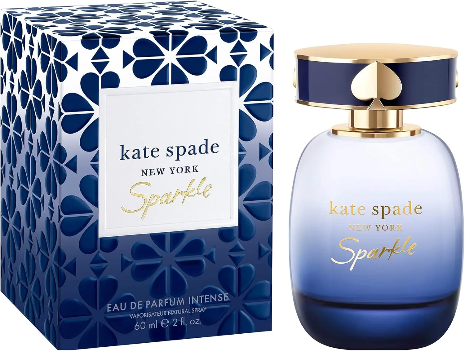 کیت اسپید نیویورک - Sparkle Eau De Parfum Intense - عطر زنانه - گرم و گلی - با رایحه های انگور فرنگی سیاه، گل صد تومانی و وانیل - 2.0 Fl Oz