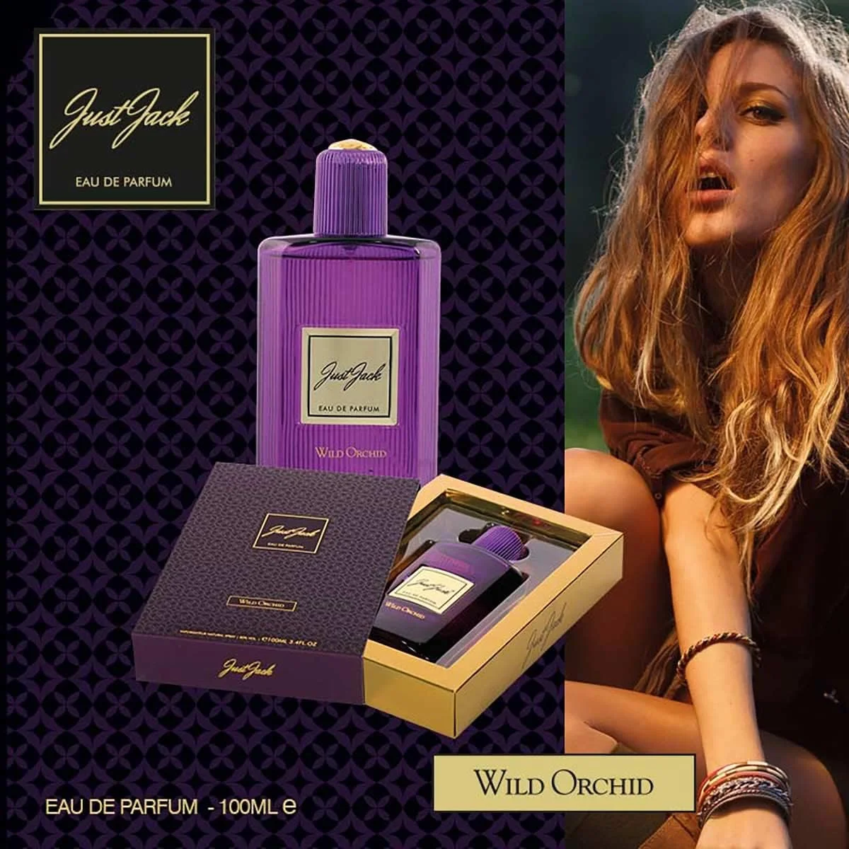 ادکلن زنانه جاست جک مدل Wild Orchid، ادو پرفیوم 100 میلی لیتر، با رایحه ماندگار ادکلن زنانه جاست جک مدل Wild Orchid، ادو پرفیوم 100 میلی لیتر، با رایحه ماندگار