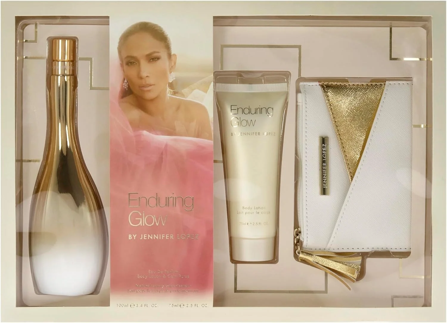 ست ادو پرفیوم زنانه جنیفر لوپز Enduring Glow به همراه لوسیون بدن و کیف 3 تکه ست ادو پرفیوم زنانه جنیفر لوپز Enduring Glow به همراه لوسیون بدن و کیف 3 تکه
