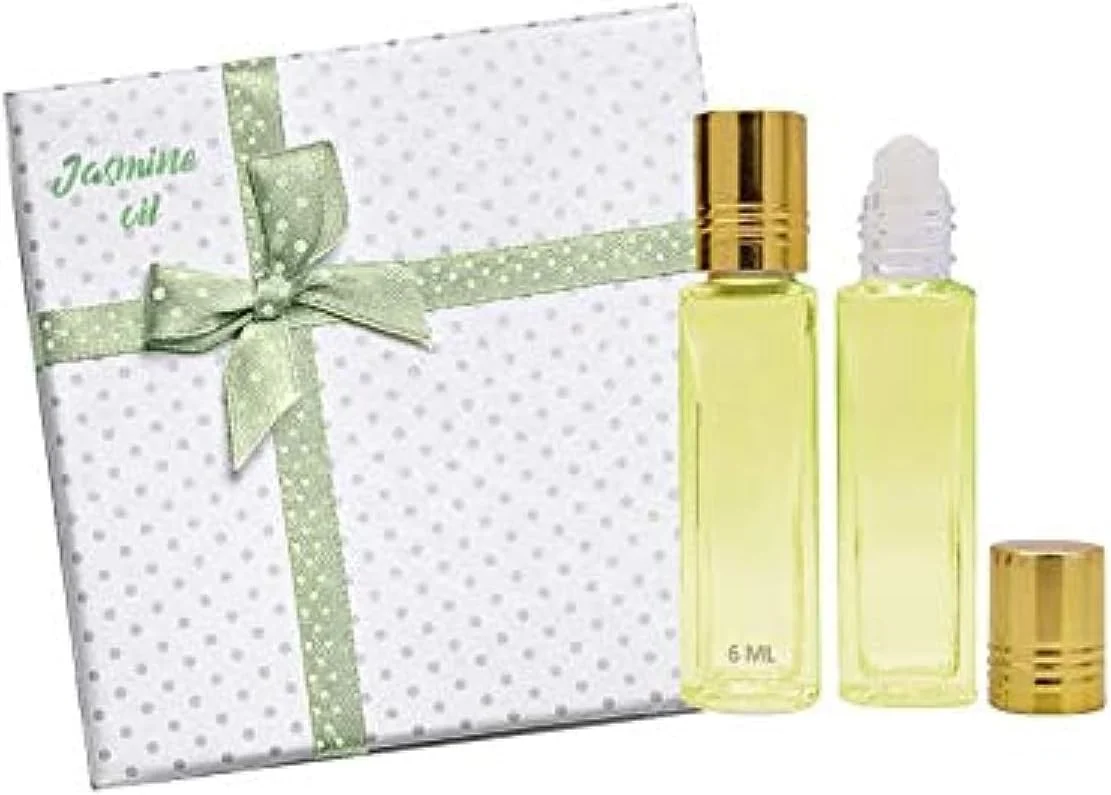 روغن عطر یاسمن آروماتراپی زنانه 6 میلی لیتر 2 عددی در جعبه هدیه، عطر روغنی زنانه