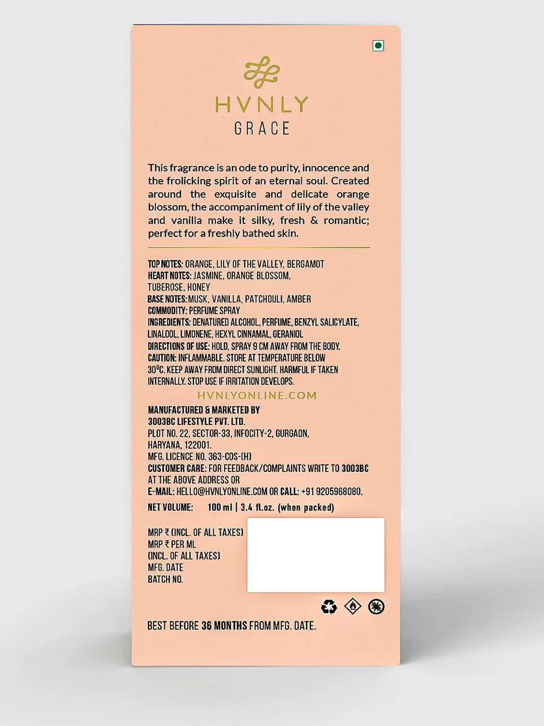 ادکلن زنانه گریس HVNLY Grace Premium با ماندگاری طولانی 100 میلی لیتر ادکلن زنانه گریس HVNLY Grace Premium با ماندگاری طولانی 100 میلی لیتر