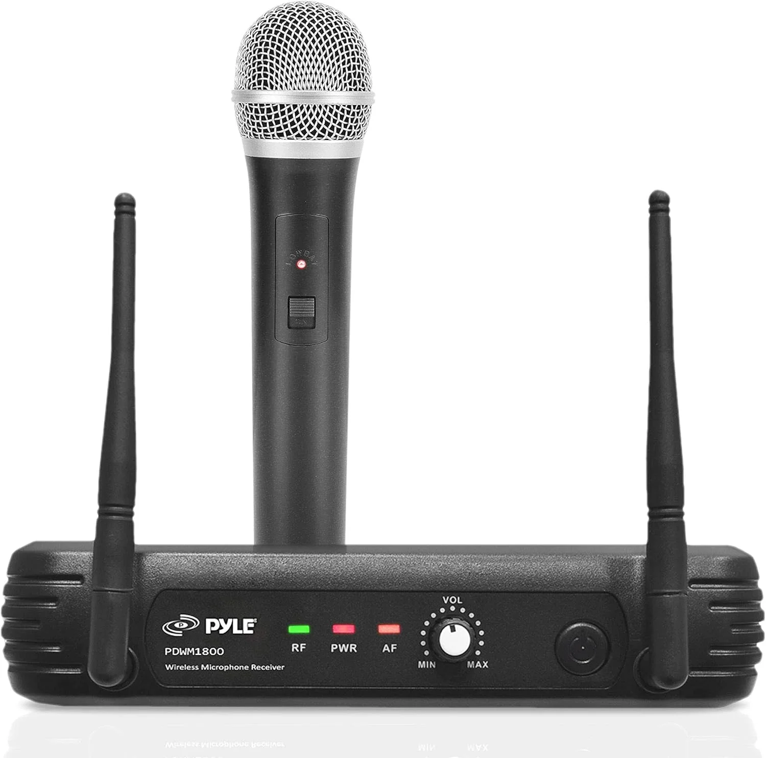 سیستم میکروفون بی سیم UHF پایل - مجموعه میکروفون بی سیم داینامیک حرفه ای، میکروفون دستی و گیرنده، آداپتور برق، کابل صوتی - مناسب برای PA، کنفرانس، کارائوکه و مهمانی دی جی