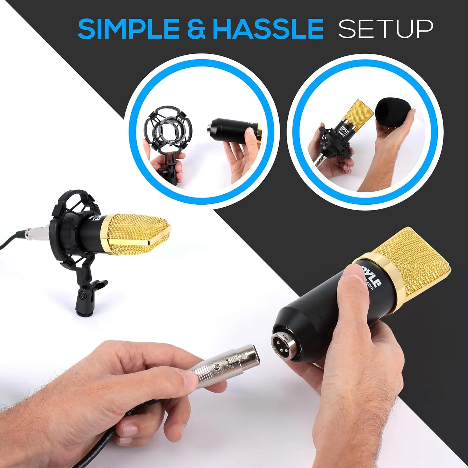 کیت میکروفون کندانسور پایل آدیو - سیستم میکروفون ضبط صدای حرفه ای 3.5 میلی متری/XLR با پایه ضد لرزش قابل تنظیم، دریافت صدای واضح، ایده آل برای استریم، پادکست، صداگذاری و استفاده در استودیو کیت میکروفون کندانسور پایل آدیو - سیستم میکروفون ضبط صدای حرفه ای 3.5 میلی متری/XLR با پایه ضد لرزش قابل تنظیم، دریافت صدای واضح، ایده آل برای استریم، پادکست، صداگذاری و استفاده در استودیو