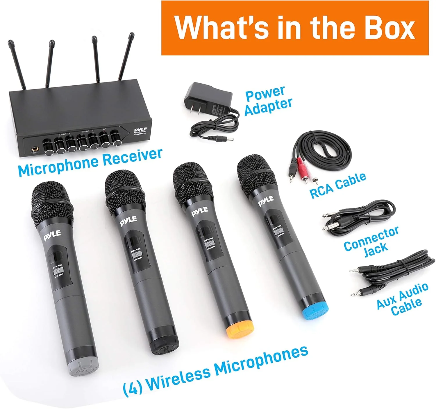 میکروفون های بی سیم Pyle، میکروفون های دوگانه UHF حرفه ای برای کارائوکه، مجموعه سیستم میکروفون دینامیک بی سیم با گیرنده قابل شارژ، اتصال آسان، سخنرانی، عروسی، کلیسا، سیستم PA میکروفون های بی سیم Pyle، میکروفون های دوگانه UHF حرفه ای برای کارائوکه، مجموعه سیستم میکروفون دینامیک بی سیم با گیرنده قابل شارژ، اتصال آسان، سخنرانی، عروسی، کلیسا، سیستم PA