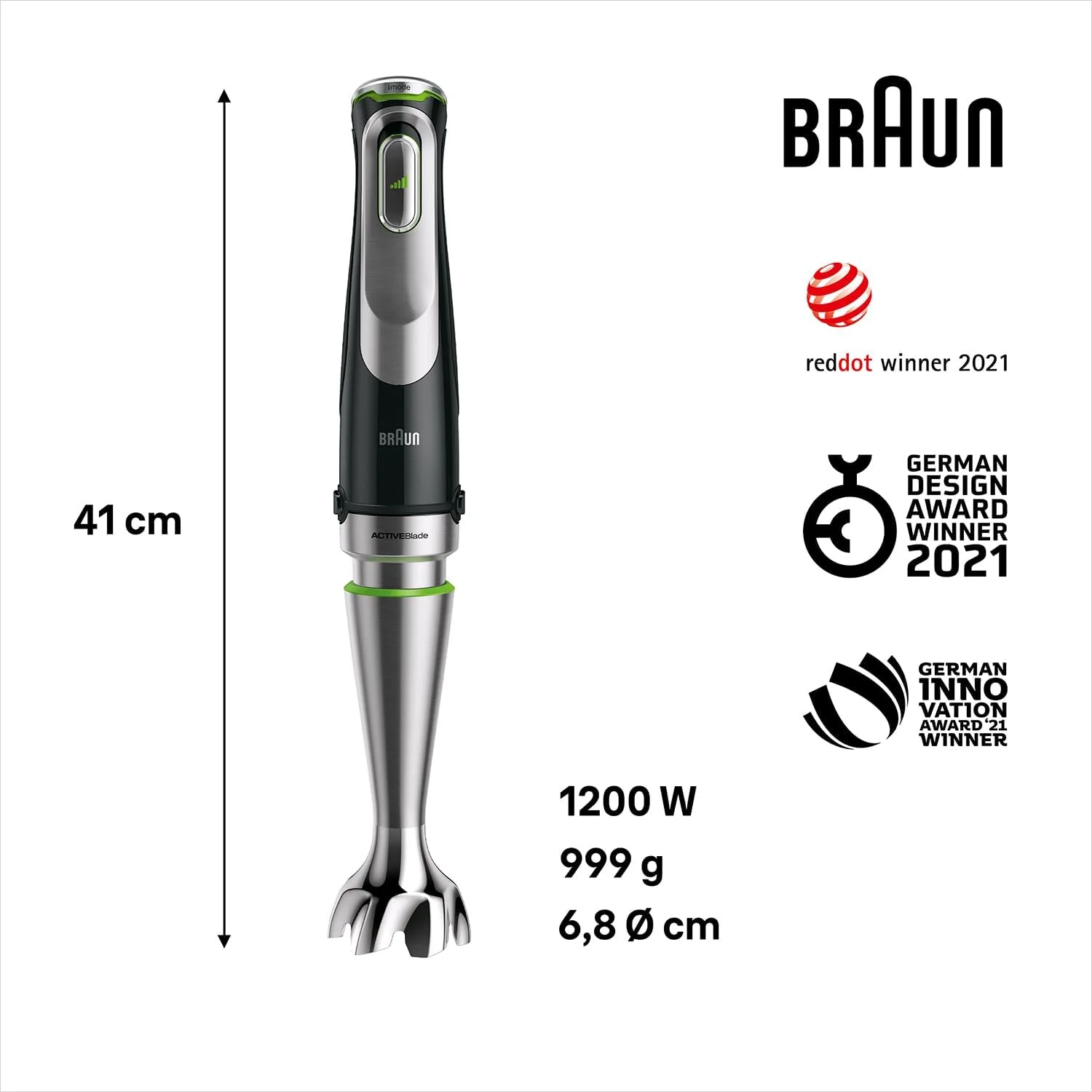 مخلوط کن دستی Braun MultiQuick 9، همزن دستی، غذاساز XL، فناوری Active PowerDrive، خردکن 500 میلی لیتری، لیوان 600 میلی لیتری بدون BPA با درب، 1200 وات، 220-240 ولت، 50-60 هرتز، MQ 9135XI، مشکی مخلوط کن دستی Braun MultiQuick 9، همزن دستی، غذاساز XL، فناوری Active PowerDrive، خردکن 500 میلی لیتری، لیوان 600 میلی لیتری بدون BPA با درب، 1200 وات، 220-240 ولت، 50-60 هرتز، MQ 9135XI، مشکی