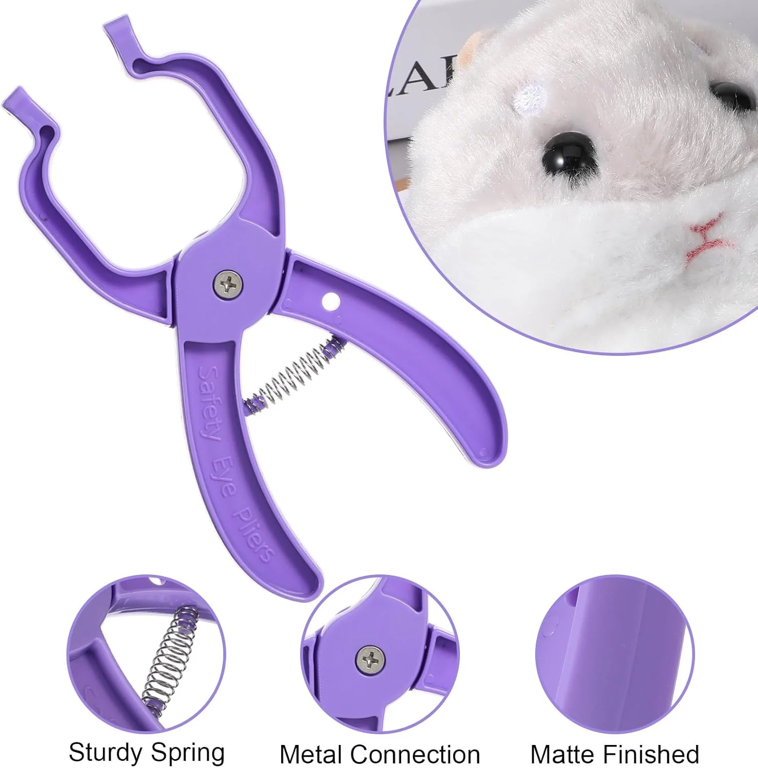 ابزار کمکی ایمنی چشم ارتقا یافته، ابزار قلاب بافی برای اتصال چشم های ایمنی قلاب بافی، ابزار های فشاری چشم حیوانات عروسکی، لوازم ساخت عروسک (بنفش) ابزار کمکی ایمنی چشم ارتقا یافته، ابزار قلاب بافی برای اتصال چشم های ایمنی قلاب بافی، ابزار های فشاری چشم حیوانات عروسکی، لوازم ساخت عروسک (بنفش)