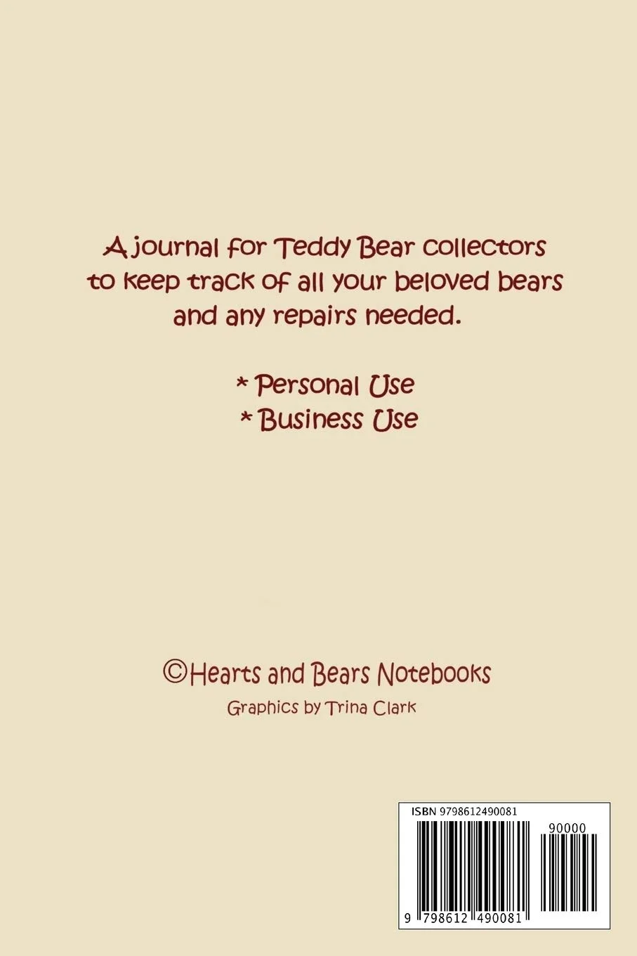 دفتر ثبت تدی خرسه: دفتر ثبت نوع خرس، تاریخ خرید، هزینه: ثبت تعمیرات، لوازم مورد نیاز و هزینه: استفاده شخصی یا تجاری: بازسازی کلکسیون ها یا خرس های دوست داشتنی