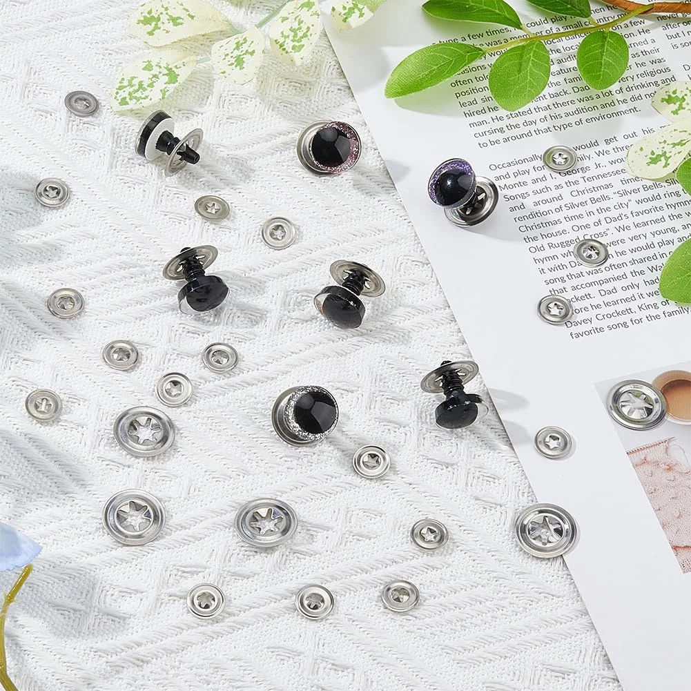 SUPERFINDINGS 70 عدد واشر آهنی در 2 سایز مختلف برای چشم های عروسکی، لوازم جانبی ساخت چشم خرس تدی، لوازم ساخت چشم عروسک SUPERFINDINGS 70 عدد واشر آهنی در 2 سایز مختلف برای چشم های عروسکی، لوازم جانبی ساخت چشم خرس تدی، لوازم ساخت چشم عروسک