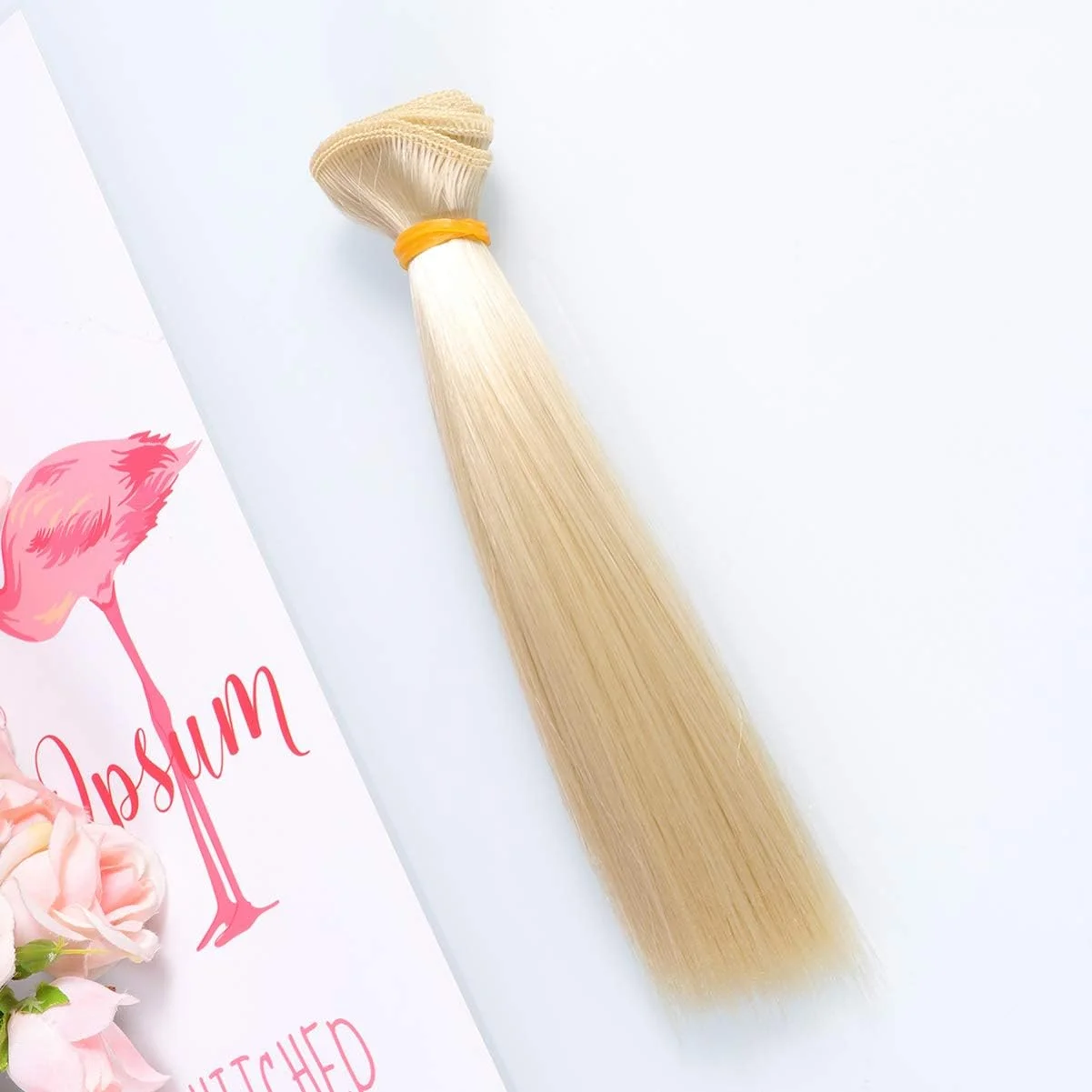 5 عدد کلاه گیس موی عروسک 15 سانتی متری، موی صاف DIY عروسک، کلاه گیس های دست ساز برای لوازم ساخت عروسک DIY، خاکی تیره