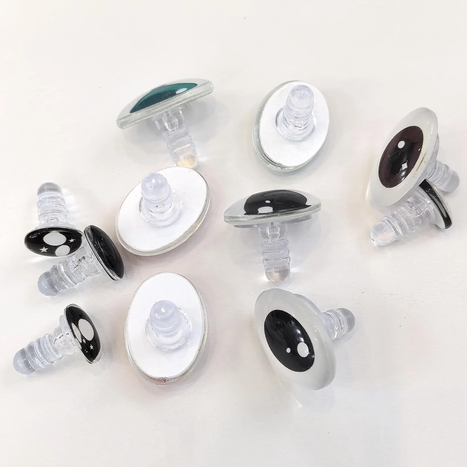 14 عدد چشم ایمنی برای ساخت عروسک حیوانات پارچه ای با واشر، چشم آمیگورومی برای قلاب بافی، چشم عروسک، قلاب بافی پر شده برای تزئینات صنایع دستی