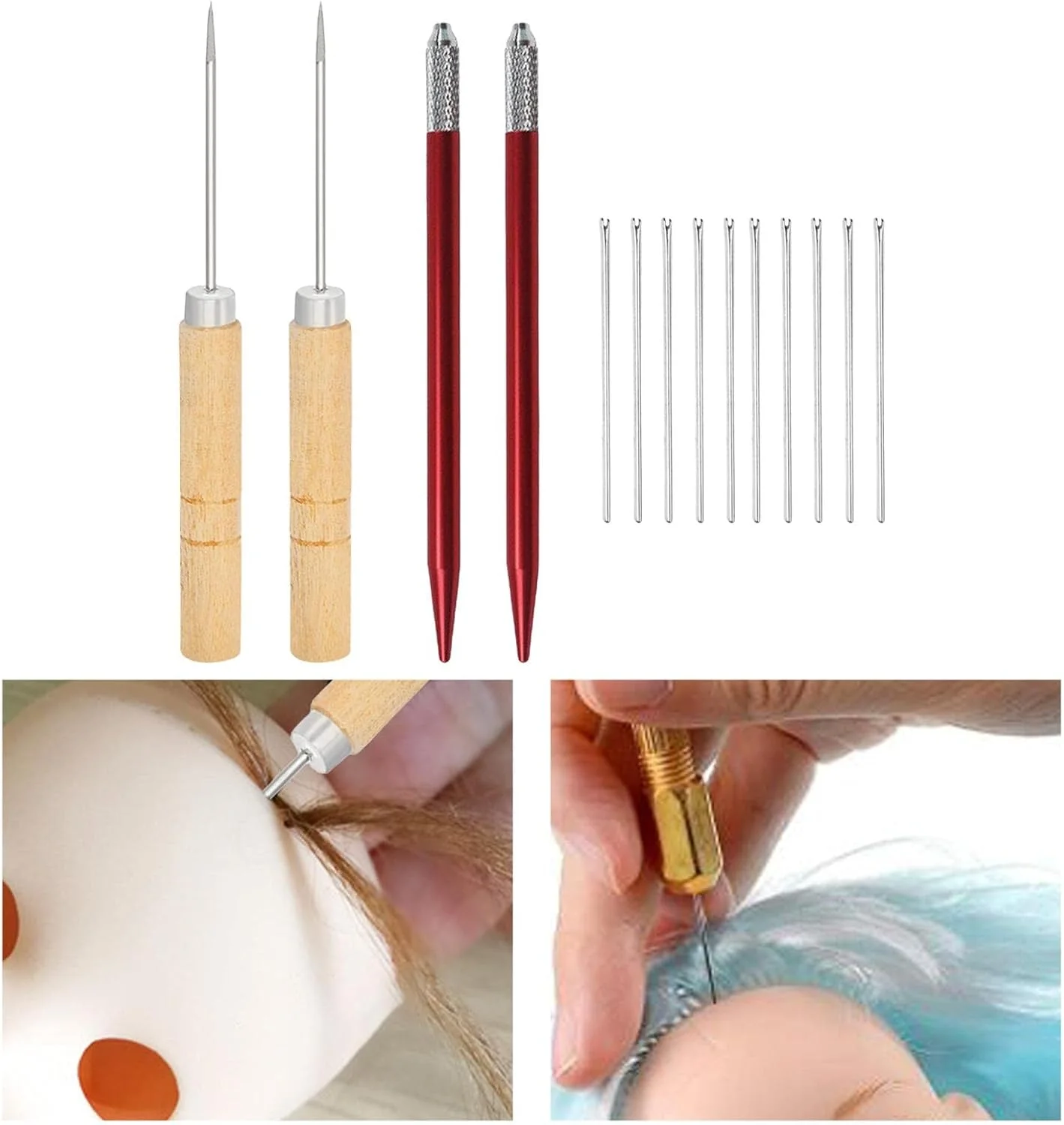 ابزار ریشه زنی موی عروسک، لوازم ساخت عروسک، شامل سوزن های ریروت مو، کیت ساخت عروسک ریشه زنی موی عروسک، ابزار ریشه زنی عروسک برای عروسک DIY، 10 عدد سوزن 0.6 میلی متری ابزار ریشه زنی موی عروسک، لوازم ساخت عروسک، شامل سوزن های ریروت مو، کیت ساخت عروسک ریشه زنی موی عروسک، ابزار ریشه زنی عروسک برای عروسک DIY، 10 عدد سوزن 0.6 میلی متری