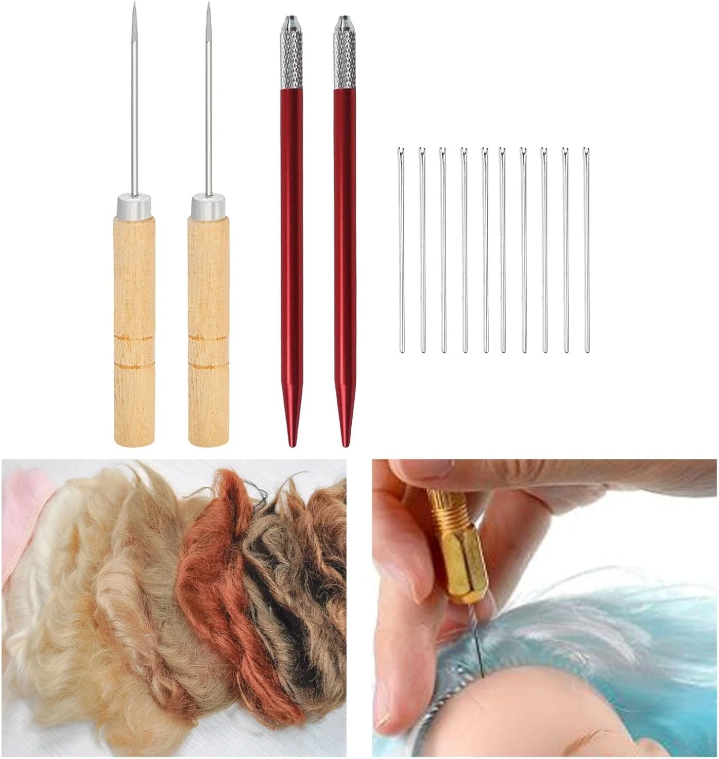 ابزار ریشه زنی موی عروسک، لوازم ساخت عروسک، شامل سوزن های ریروت مو، کیت ساخت عروسک ریشه زنی موی عروسک، ابزار ریشه زنی عروسک برای عروسک DIY، 10 عدد سوزن 0.6 میلی متری ابزار ریشه زنی موی عروسک، لوازم ساخت عروسک، شامل سوزن های ریروت مو، کیت ساخت عروسک ریشه زنی موی عروسک، ابزار ریشه زنی عروسک برای عروسک DIY، 10 عدد سوزن 0.6 میلی متری