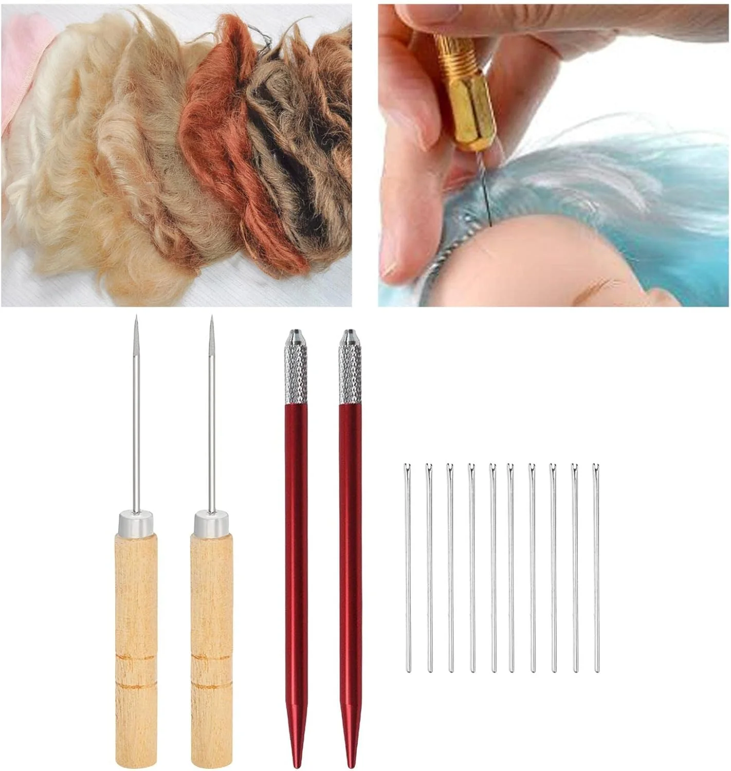 ابزار ریشه زنی موی عروسک، لوازم ساخت عروسک، شامل سوزن های ریروت مو، کیت ساخت عروسک ریشه زنی موی عروسک، ابزار ریشه زنی عروسک برای عروسک DIY، 10 عدد سوزن 0.6 میلی متری ابزار ریشه زنی موی عروسک، لوازم ساخت عروسک، شامل سوزن های ریروت مو، کیت ساخت عروسک ریشه زنی موی عروسک، ابزار ریشه زنی عروسک برای عروسک DIY، 10 عدد سوزن 0.6 میلی متری