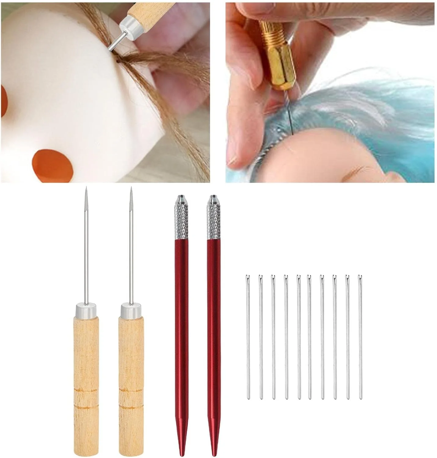 ابزار ریشه زنی موی عروسک، لوازم ساخت عروسک، شامل سوزن های ریروت مو، کیت ساخت عروسک ریشه زنی موی عروسک، ابزار ریشه زنی عروسک برای عروسک DIY، 10 عدد سوزن 0.6 میلی متری ابزار ریشه زنی موی عروسک، لوازم ساخت عروسک، شامل سوزن های ریروت مو، کیت ساخت عروسک ریشه زنی موی عروسک، ابزار ریشه زنی عروسک برای عروسک DIY، 10 عدد سوزن 0.6 میلی متری