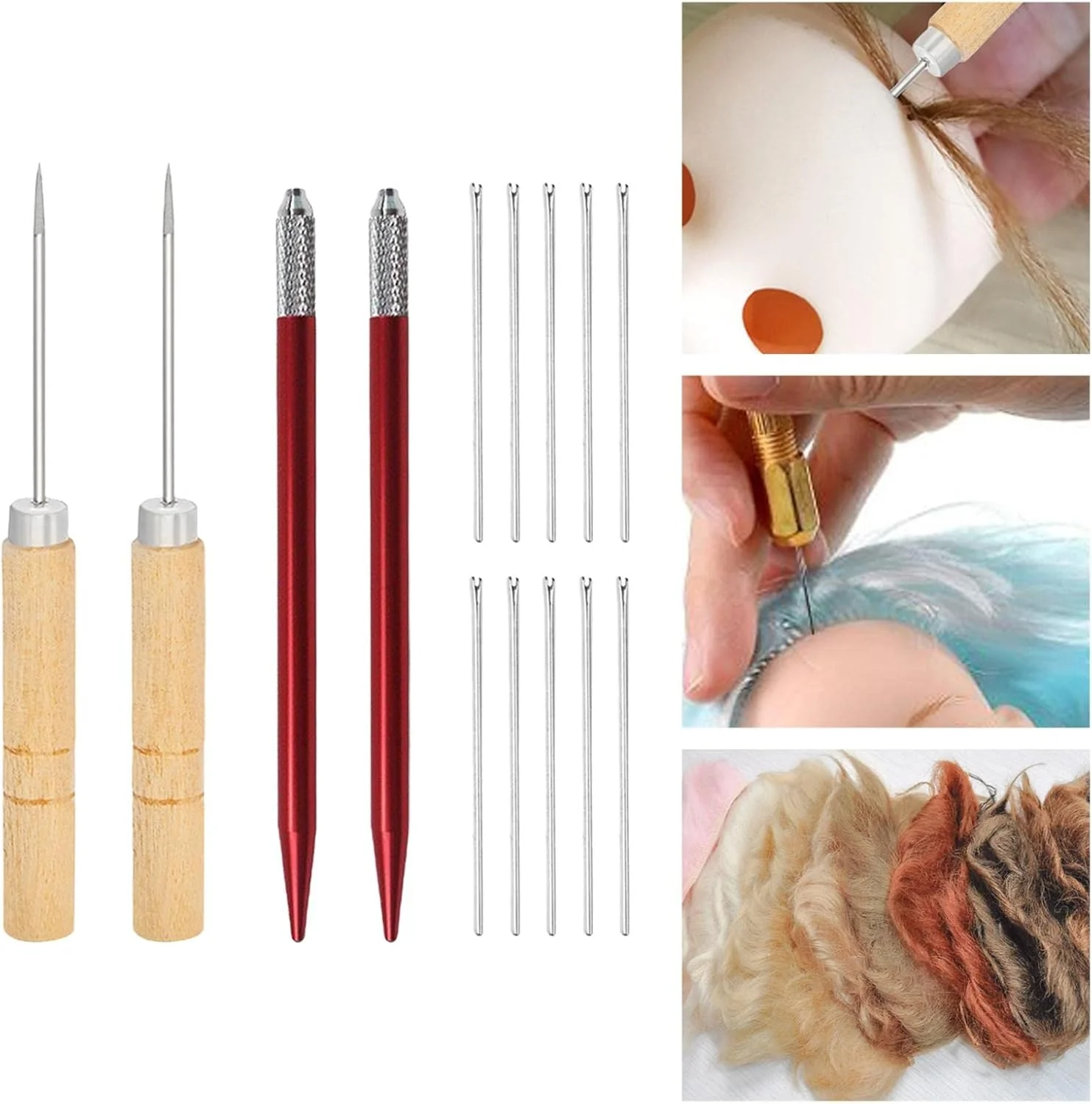 ابزار ریشه زنی موی عروسک، لوازم ساخت عروسک، شامل سوزن های ریروت مو، کیت ساخت عروسک ریشه زنی موی عروسک، ابزار ریشه زنی عروسک برای عروسک DIY، 10 عدد سوزن 0.6 میلی متری ابزار ریشه زنی موی عروسک، لوازم ساخت عروسک، شامل سوزن های ریروت مو، کیت ساخت عروسک ریشه زنی موی عروسک، ابزار ریشه زنی عروسک برای عروسک DIY، 10 عدد سوزن 0.6 میلی متری