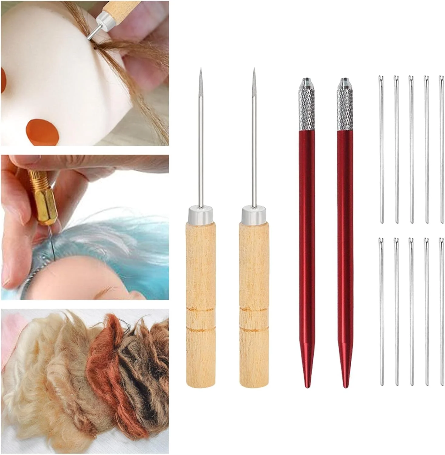ابزار ریشه زنی موی عروسک، لوازم ساخت عروسک، شامل سوزن های ریروت مو، کیت ساخت عروسک ریشه زنی موی عروسک، ابزار ریشه زنی عروسک برای عروسک DIY، 10 عدد سوزن 0.6 میلی متری ابزار ریشه زنی موی عروسک، لوازم ساخت عروسک، شامل سوزن های ریروت مو، کیت ساخت عروسک ریشه زنی موی عروسک، ابزار ریشه زنی عروسک برای عروسک DIY، 10 عدد سوزن 0.6 میلی متری