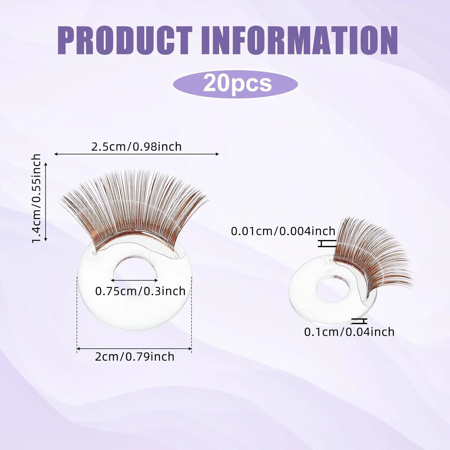 NICENEEDED 20 عدد مژه عروسک ایمنی، مژه چشم عروسک 20 میلی متری برای قلاب بافی، لوازم ساخت عروسک مژه قلاب بافی حیوانات عروسکی برای لوازم جانبی عروسک خرس