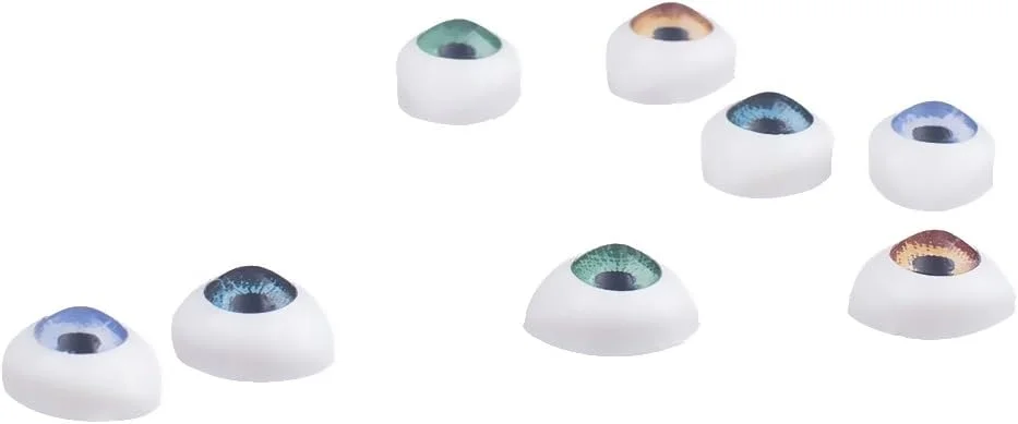 چشم های پلاستیکی بیضی تخت 5 میلی متر / 6 میلی متر / 7 میلی متر / 8 میلی متر / 9 میلی متر عنبیه برای ساخت عروسک های چینی یا Reborn، لوازم DIY، بسته 4 جفت - 5 میلی متر