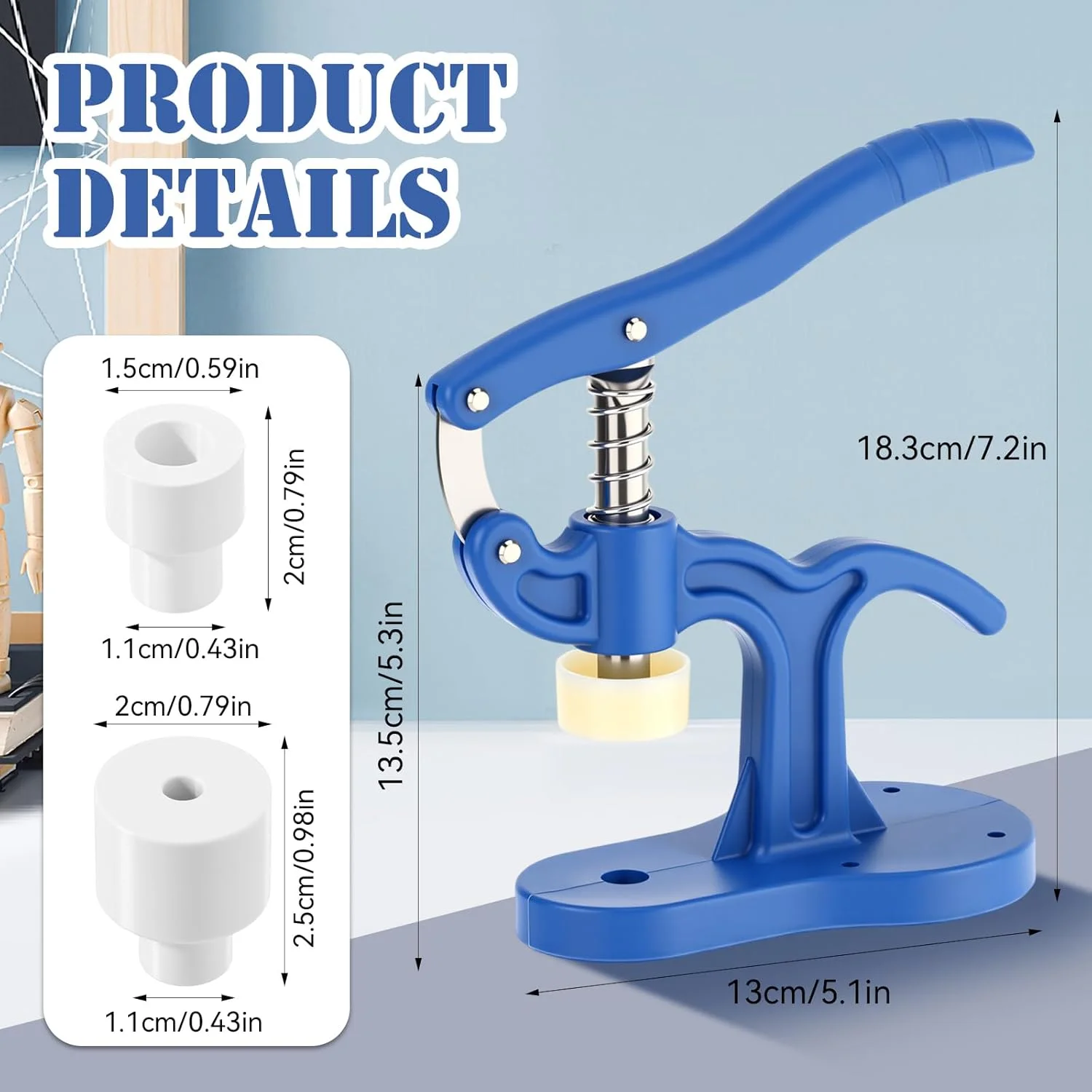 ابزار نصب چشم ایمنی Leriton، سایز بزرگ، 2 عددی، ابزار کمکی برای نصب چشم های ایمنی 5 تا 45 میلی متری عروسک های بافتنی و قلاب بافی، لوازم ساخت عروسک و صنایع دستی