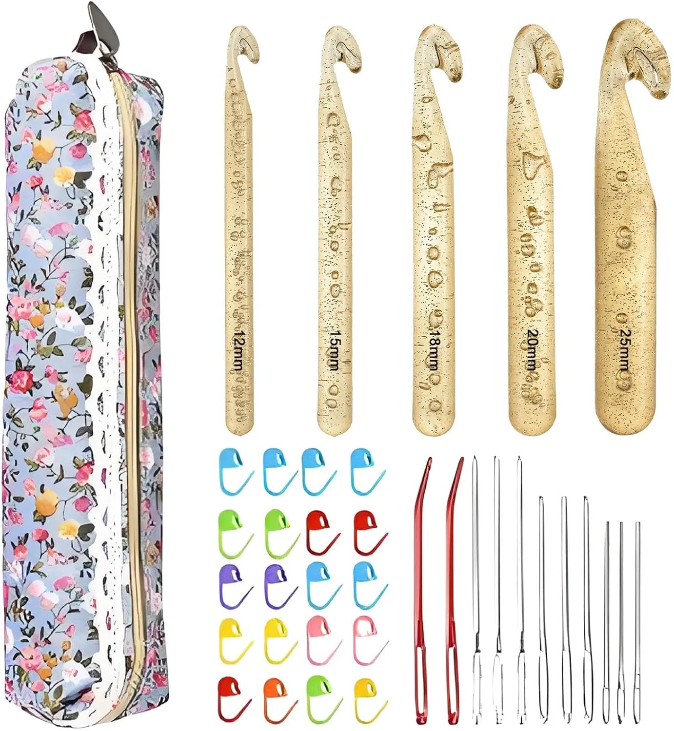 قلاب های ارگونومیک بافتنی kinrguiyuez | قلاب های بافتنی بزرگ برای نخ ضخیم - لوازم بافتنی کریستالی شفاف برای ساخت فرش، شال، روسری و عروسک