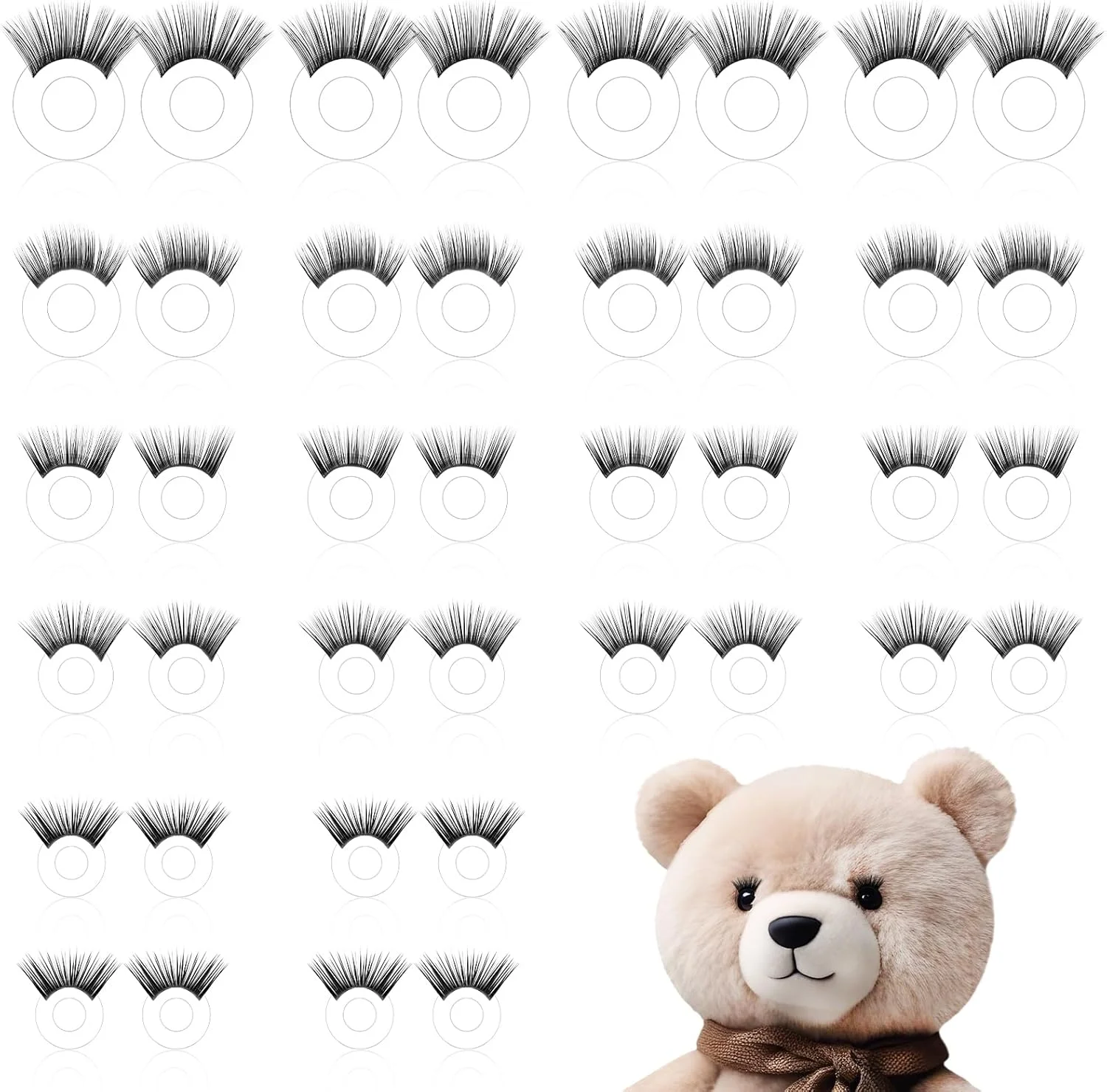 مژه عروسک LemonRoad، 40 عدد، 5 سایز، مژه ایمنی برای ساخت عروسک، لوازم آرایش چشم، صنایع دستی، مژه های پلاستیکی پر شده برای ساخت عروسک خرس و حیوانات پولیشی DIY