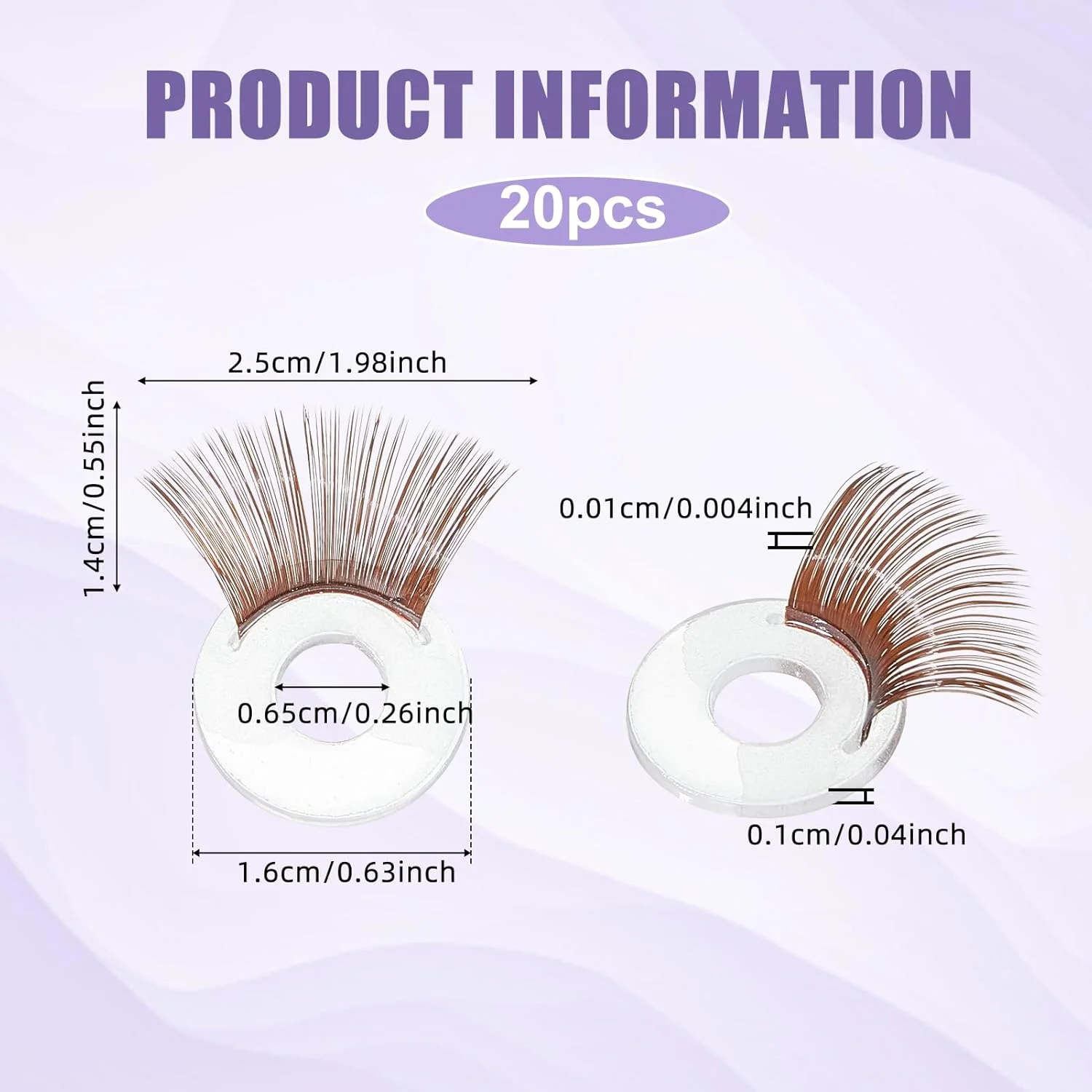 NICENEEDED 20 عدد مژه عروسک ایمنی، مژه چشم عروسک قهوه ای 16 میلی متری برای قلاب بافی، لوازم ساخت عروسک مژه قلاب بافی حیوانات عروسکی برای لوازم جانبی عروسک خرس