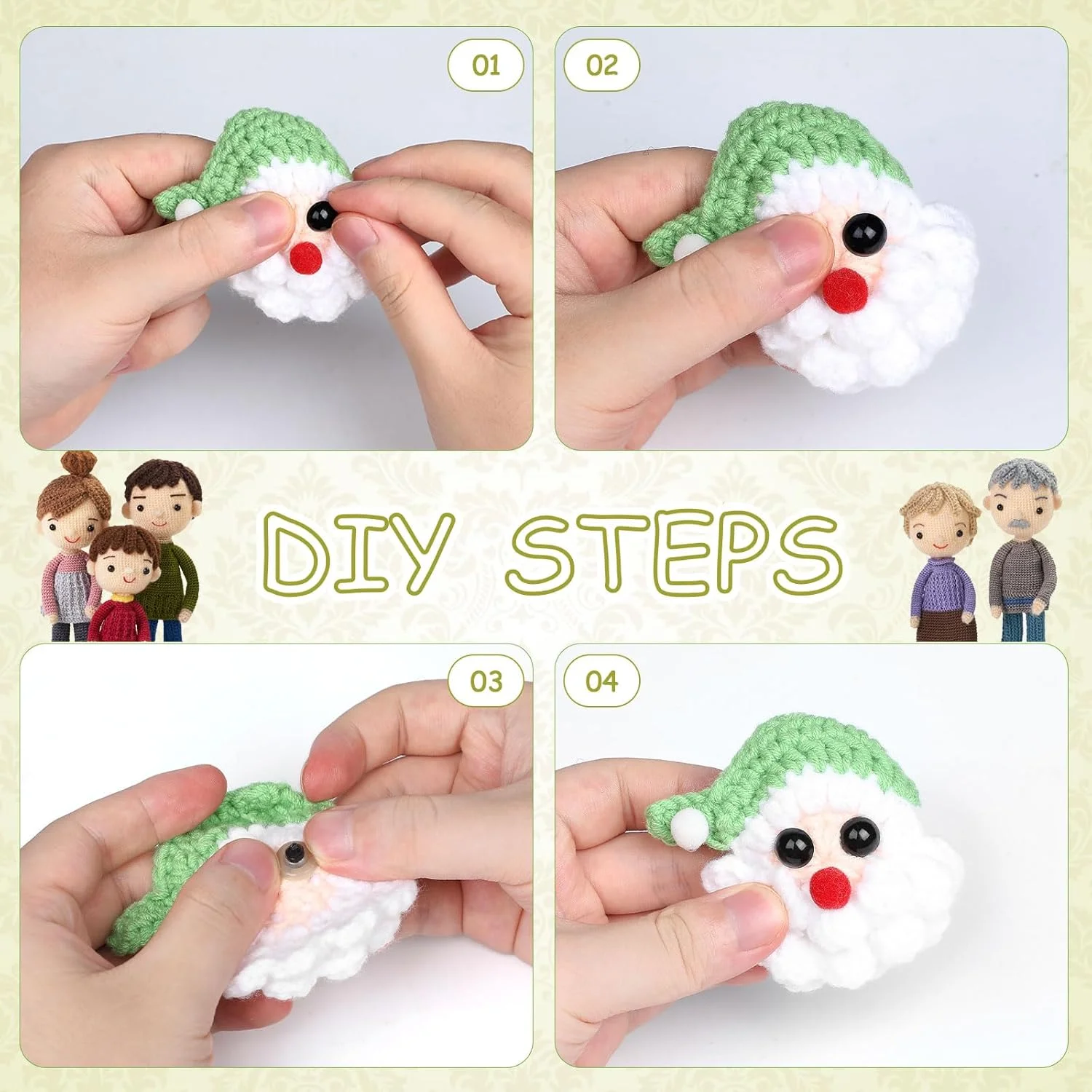 چشم های ایمنی L-LWEIK 320 عددی برای قلاب بافی 8 میلی متری، چشم عروسک های صنایع دستی آمیگورومی برای حیوانات قلاب بافی با واشر، چشم های کوچک حیوانات عروسکی برای لوازم ساخت عروسک خرس