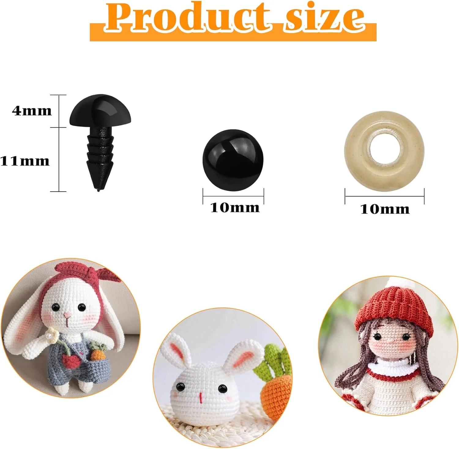 چشم های ایمنی بزرگ KIGEAPUEL 160 عددی برای آمیگورومی چشم های ایمنی بزرگ KIGEAPUEL 160 عددی برای آمیگورومی