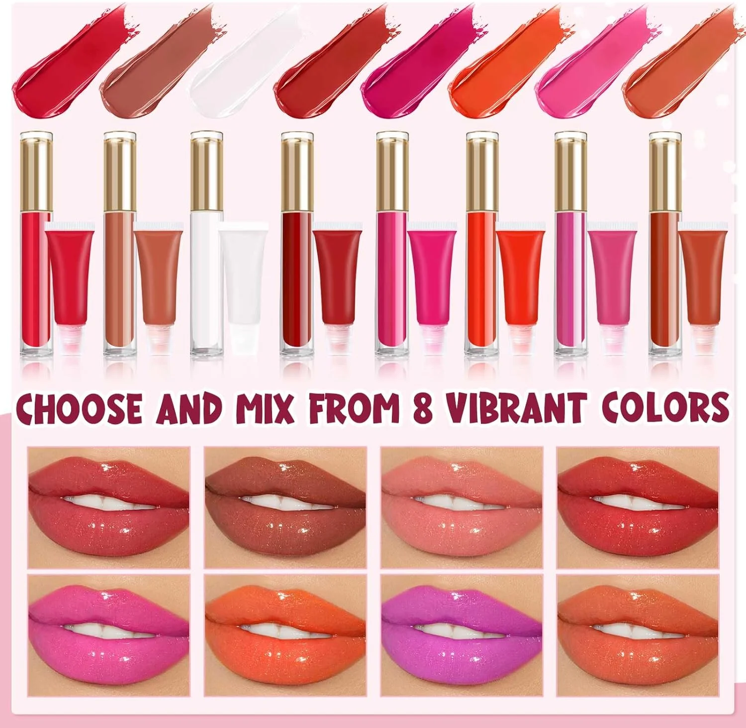 کیت ساخت رژ لب جی کوز، رژ لب خودت را بساز، 53 تکه، صورتی، براق کیت ساخت رژ لب جی کوز، رژ لب خودت را بساز، 53 تکه، صورتی، براق