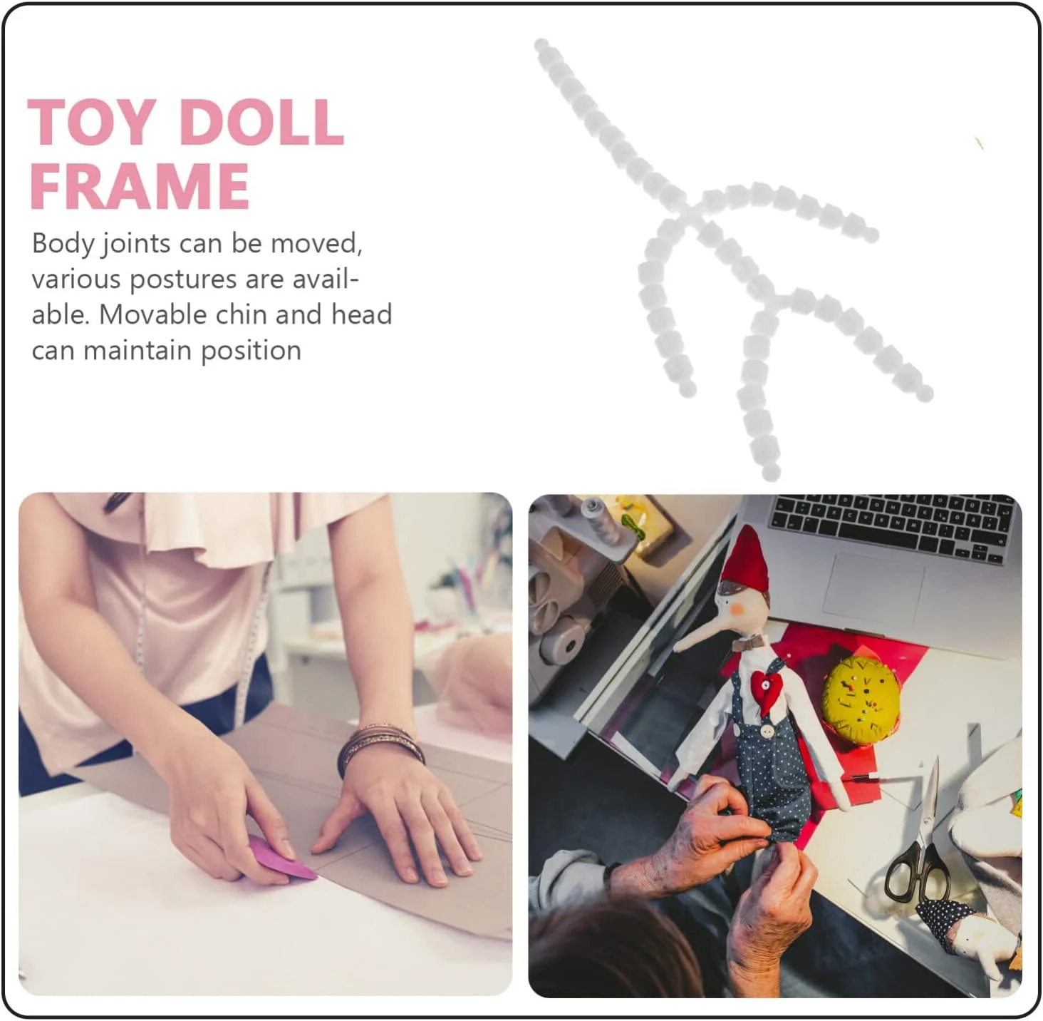 اتصالات خرس عروسکی ibasenice، اتصالات متحرک عروسک، مفصل حیوانات پر شده، اسکلت عروسک پلاستیکی 20 سانتی متری، قطعات بدن عروسک برای لوازم ساخت عروسک، اسکلت مفصل عروسک