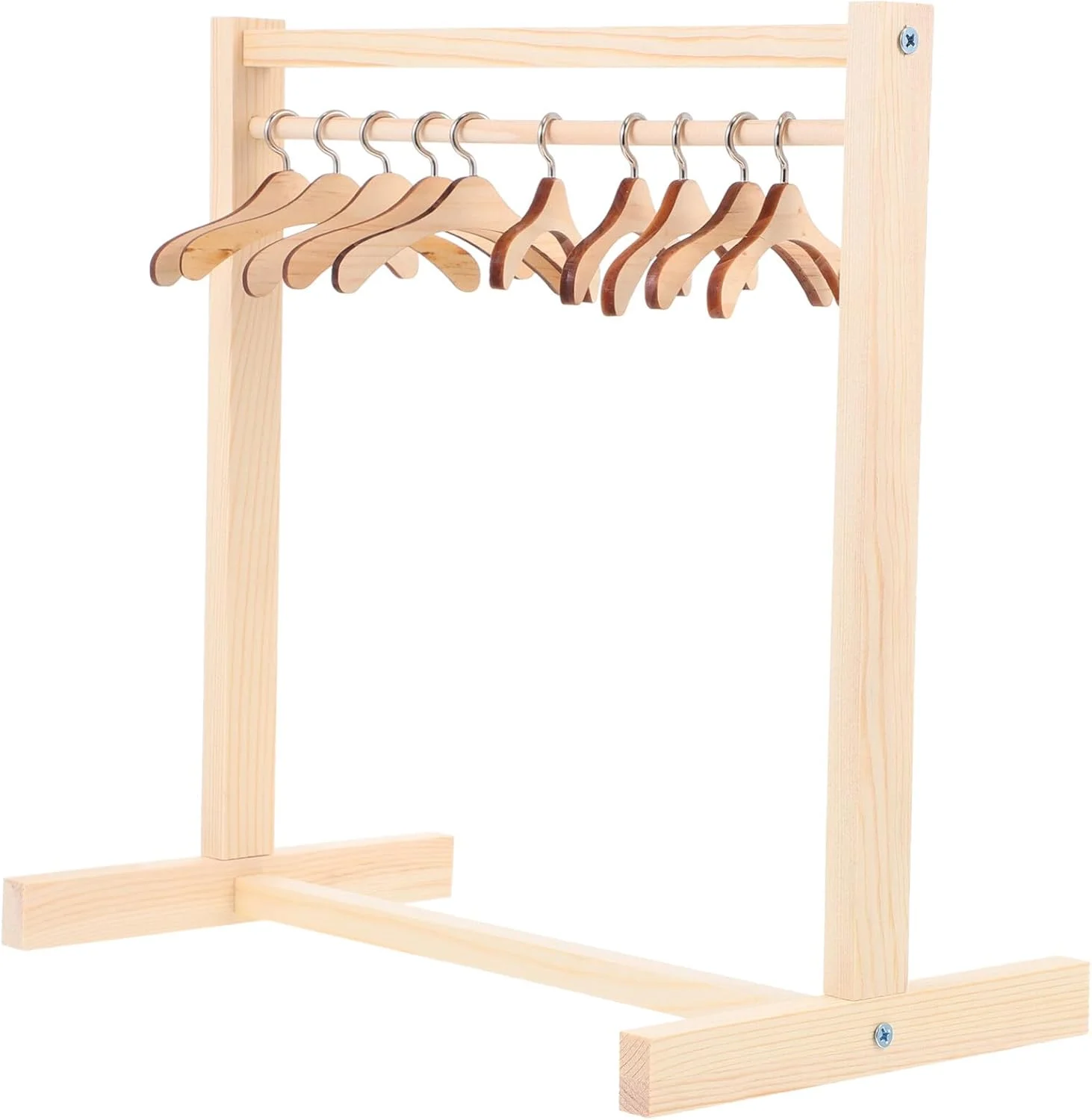 Garneck رگال لباس عروسک با چوب لباسی لباس عروسک، کمد لباس عروسک مینیاتوری، لوازم جانبی مبلمان کمد لباس عروسک برای لوازم خانه عروسکی