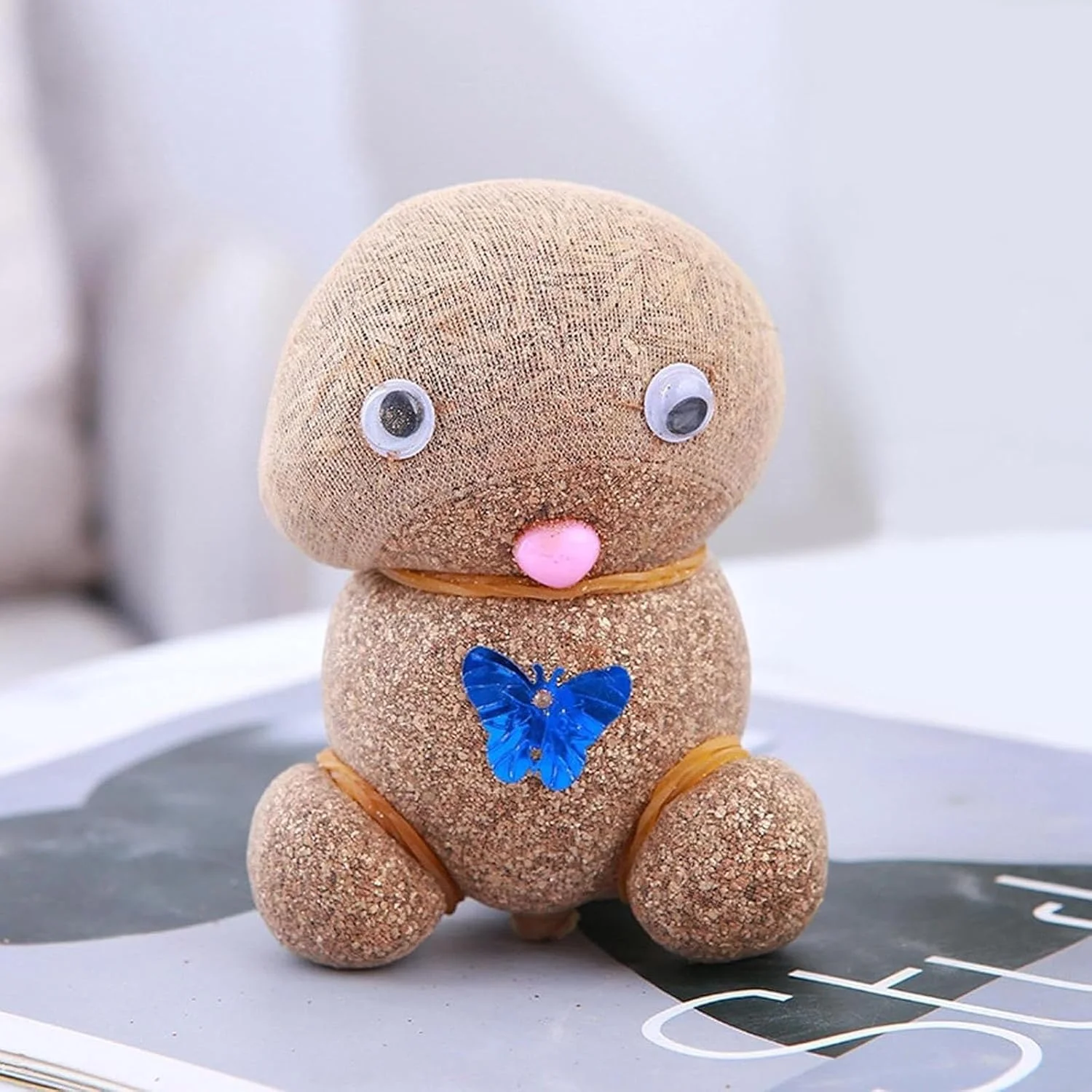 ست 2 عددی عروسک سر چمن گیاهی بونسای با سینی و بطری اسپری، کیت رشد، کاردستی آموزشی کودکان، تزئینات رومیزی برای لوازم دکوراسیون منزل