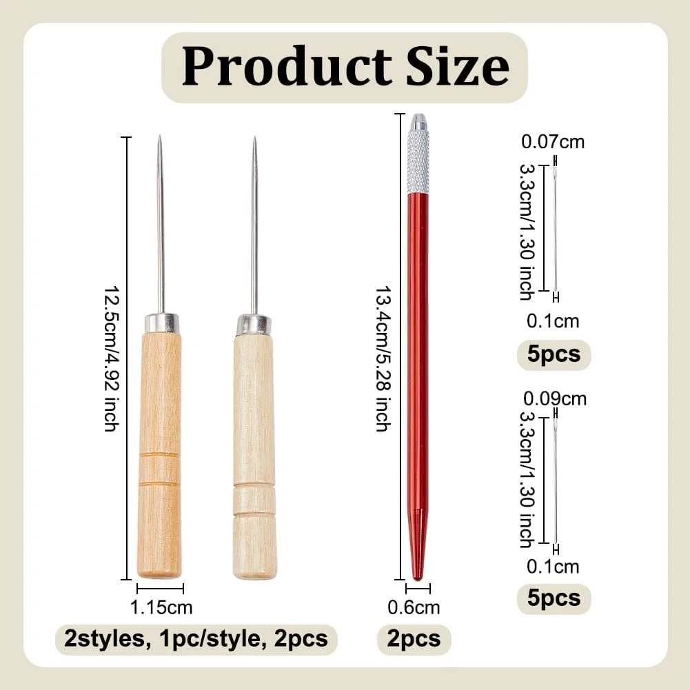 مجموعه 14 عددی نگهدارنده ریشه مو عروسک OLYCRAFT، سوزن های بافت ریشه زنی مو عروسک 0.7/0.9 میلی متری، ابزارهای ریشه زنی مجدد مو با درفش های چوبی و قلاب بافی برای لوازم ساخت کلاه گیس عروسک