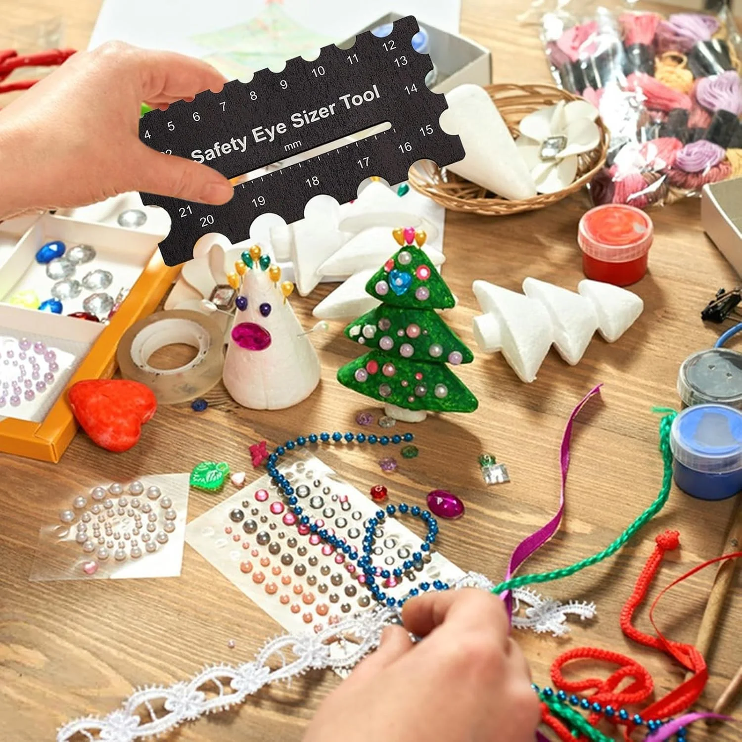 ابزار اندازه گیری چشم ایمنی - خط کش اندازه گیری چشم حیوانات قلاب بافی 2 تکه | لوازم صنایع دستی فاصله دهنده برای ساخت عروسک خرس پولیشی، مسافرت روزانه، تولد، خانه نویی ابزار اندازه گیری چشم ایمنی - خط کش اندازه گیری چشم حیوانات قلاب بافی 2 تکه | لوازم صنایع دستی فاصله دهنده برای ساخت عروسک خرس پولیشی، مسافرت روزانه، تولد، خانه نویی