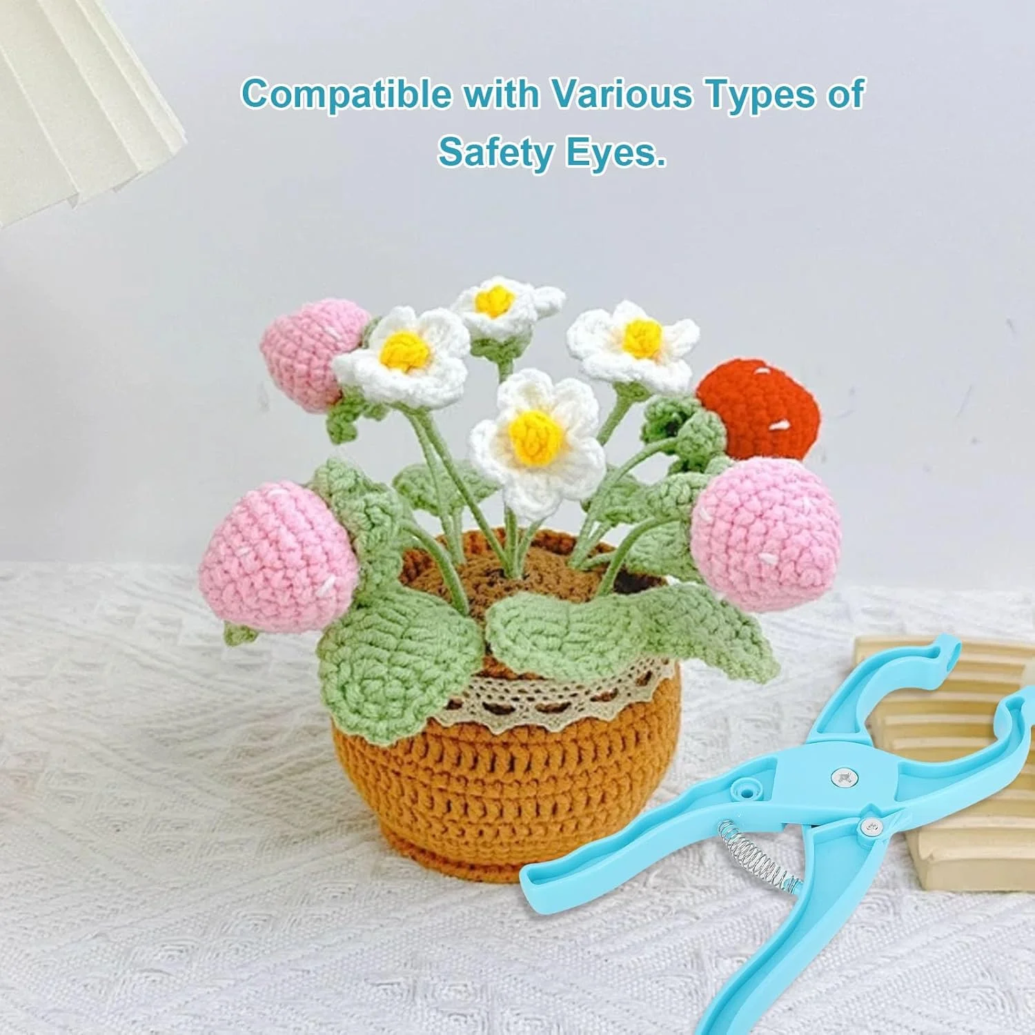 ابزار نصب چشم ایمنی banapoy، انبر اهرمی چشم ایمنی برای نصب بینی عروسک، ابزار کمکی برای قلاب بافی آمیگورومی و ساخت حیوانات پولیشی 5 تا 30 میلی متری، 2 عددی