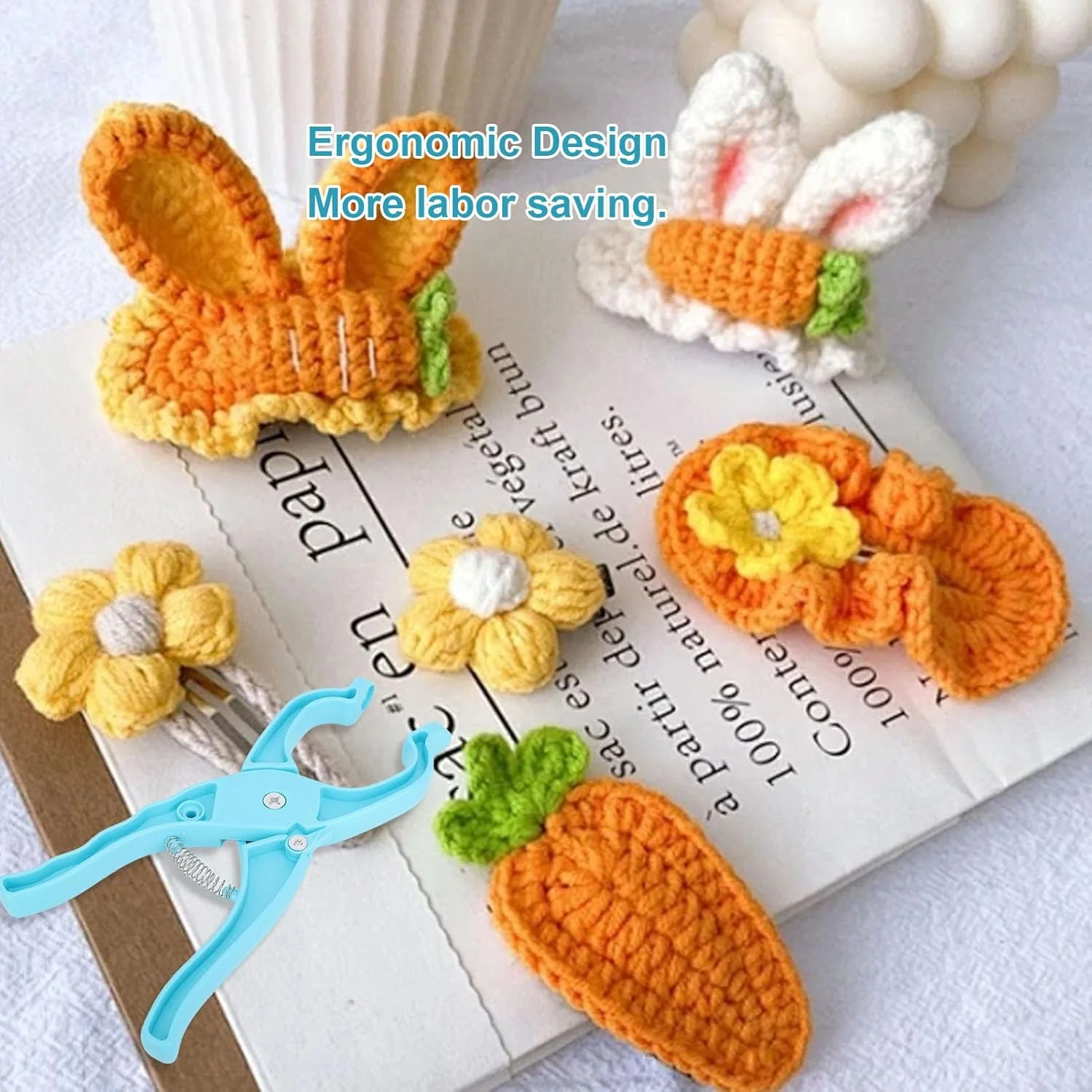 ابزار نصب چشم ایمنی banapoy، انبر اهرمی چشم ایمنی برای نصب بینی عروسک، ابزار کمکی برای قلاب بافی آمیگورومی و ساخت حیوانات پولیشی 5 تا 30 میلی متری، 2 عددی