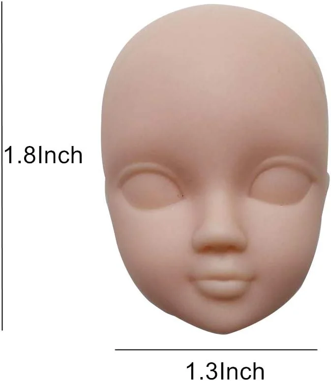 10 عدد سر عروسک 1/6 DoubleWood، عروسک اسباب بازی پلاستیکی نرم، تمرین آرایش مجدد، پلک دوتایی سفید، سرهای DIY برای آرایش BJD