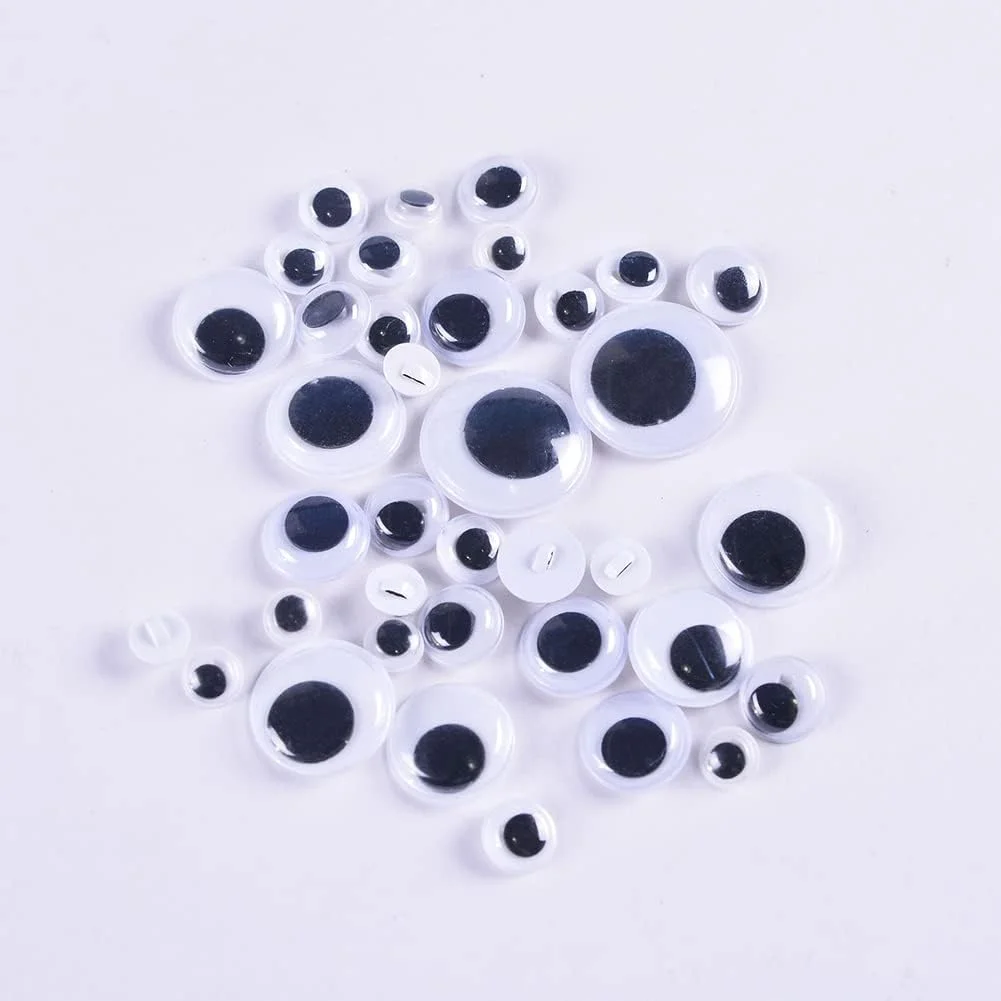 100 عدد چشم عروسکی متحرک چسباندنی، دکمه های مینی سیاه و سفید برای کاردستی، چشم های DIY برای اسکرپ بوک، دکمه های چشم حیوانات عروسکی، لوازم ساخت عروسک برای کاردستی 12 میلی متر