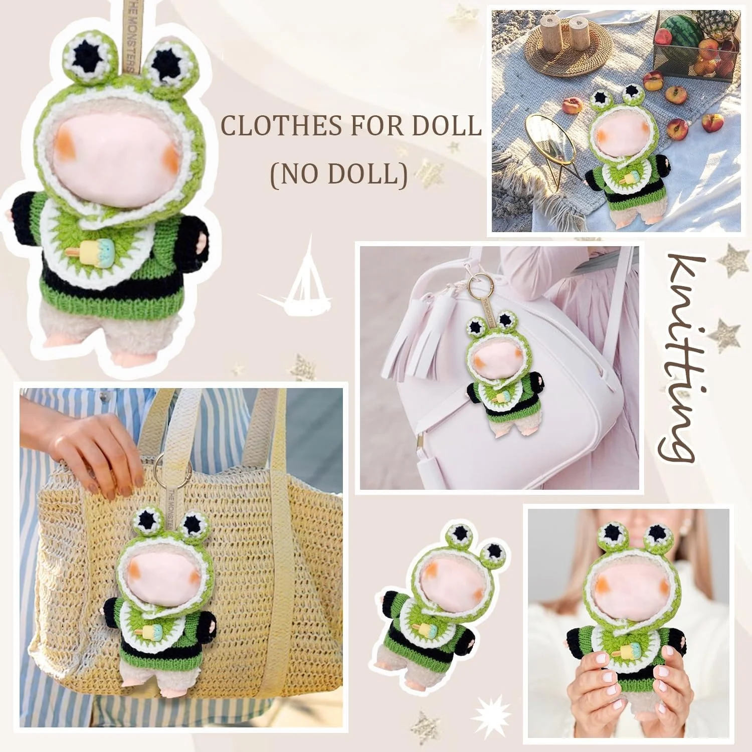 لباس عروسک برای لابوبو، ست 3 تکه لباس و لوازم جانبی برای عروسک 17 سانتی متری، لباس برای لابوبو (قورباغه) لباس عروسک برای لابوبو، ست 3 تکه لباس و لوازم جانبی برای عروسک 17 سانتی متری، لباس برای لابوبو (قورباغه)