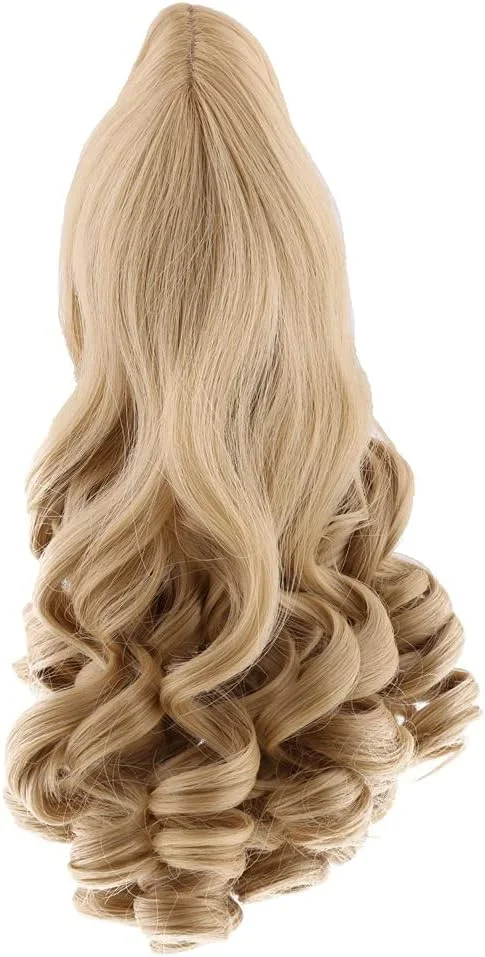 کلاه گیس عروسک 18 اینچی American Doll، موی جایگزین سفارشی DIY - مدل فای فرفری، لوازم جانبی ساخت عروسک دخترانه مد روز - بژ
