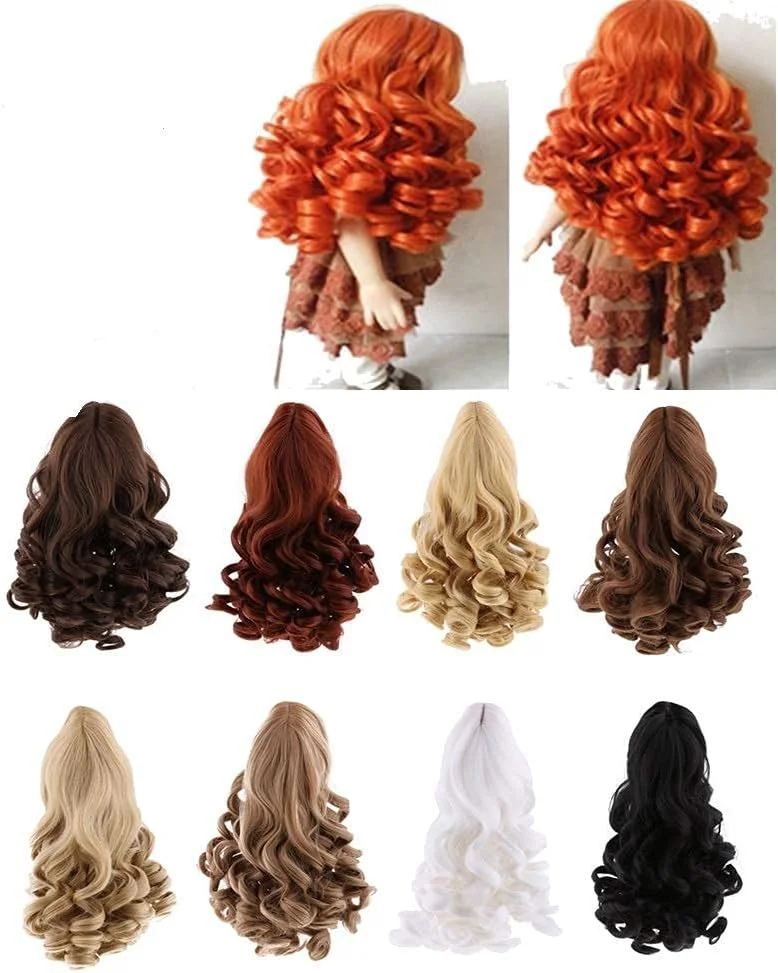 کلاه گیس عروسک 18 اینچی American Doll، موی جایگزین سفارشی DIY - مدل فای فرفری، لوازم جانبی ساخت عروسک دخترانه مد روز - بژ کلاه گیس عروسک 18 اینچی American Doll، موی جایگزین سفارشی DIY - مدل فای فرفری، لوازم جانبی ساخت عروسک دخترانه مد روز - بژ