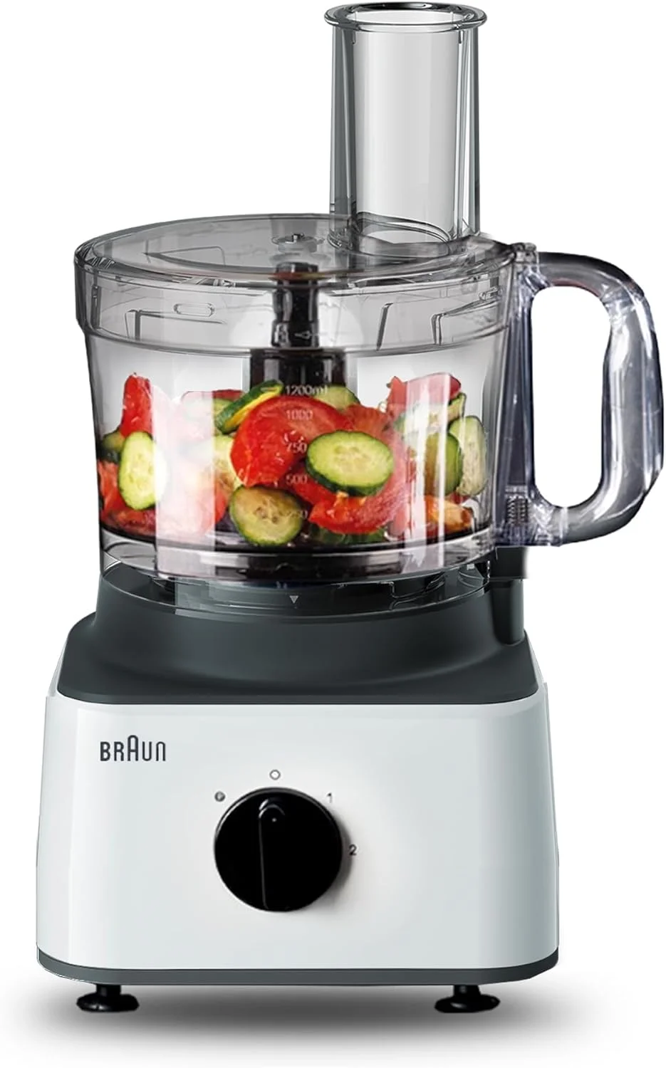 غذاساز 8 در 1 براون، 750 وات، ظرفیت کاسه 2.1 لیتر، ظرفیت مخلوط کن 1.8 لیتر، دکمه 2 سرعته و پالس، خرد کردن، ورقه کردن، رنده کردن، هم زدن و پوره کردن - FP 0132 سفید