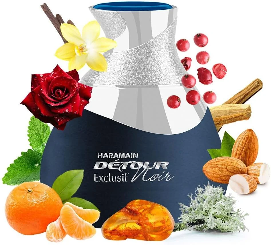 ادکلن حرمین دیتور نویر اکسکلوسیو ادو پرفیوم 100 میل (3.33 اونس) | عطر لوکس شرقی گلی یونیسکس | رایحه ماندگار با بادام، عود، وانیل، نعناع هندی و قهوه ادکلن حرمین دیتور نویر اکسکلوسیو ادو پرفیوم 100 میل (3.33 اونس) | عطر لوکس شرقی گلی یونیسکس | رایحه ماندگار با بادام، عود، وانیل، نعناع هندی و قهوه