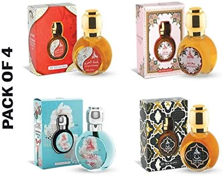 روغن عطر 15 میلی لیتری حمیدی بدون الکل عطر برای مردان و زنان (بسته 4 عددی) (لمسات) روغن عطر 15 میلی لیتری حمیدی بدون الکل عطر برای مردان و زنان (بسته 4 عددی) (لمسات)